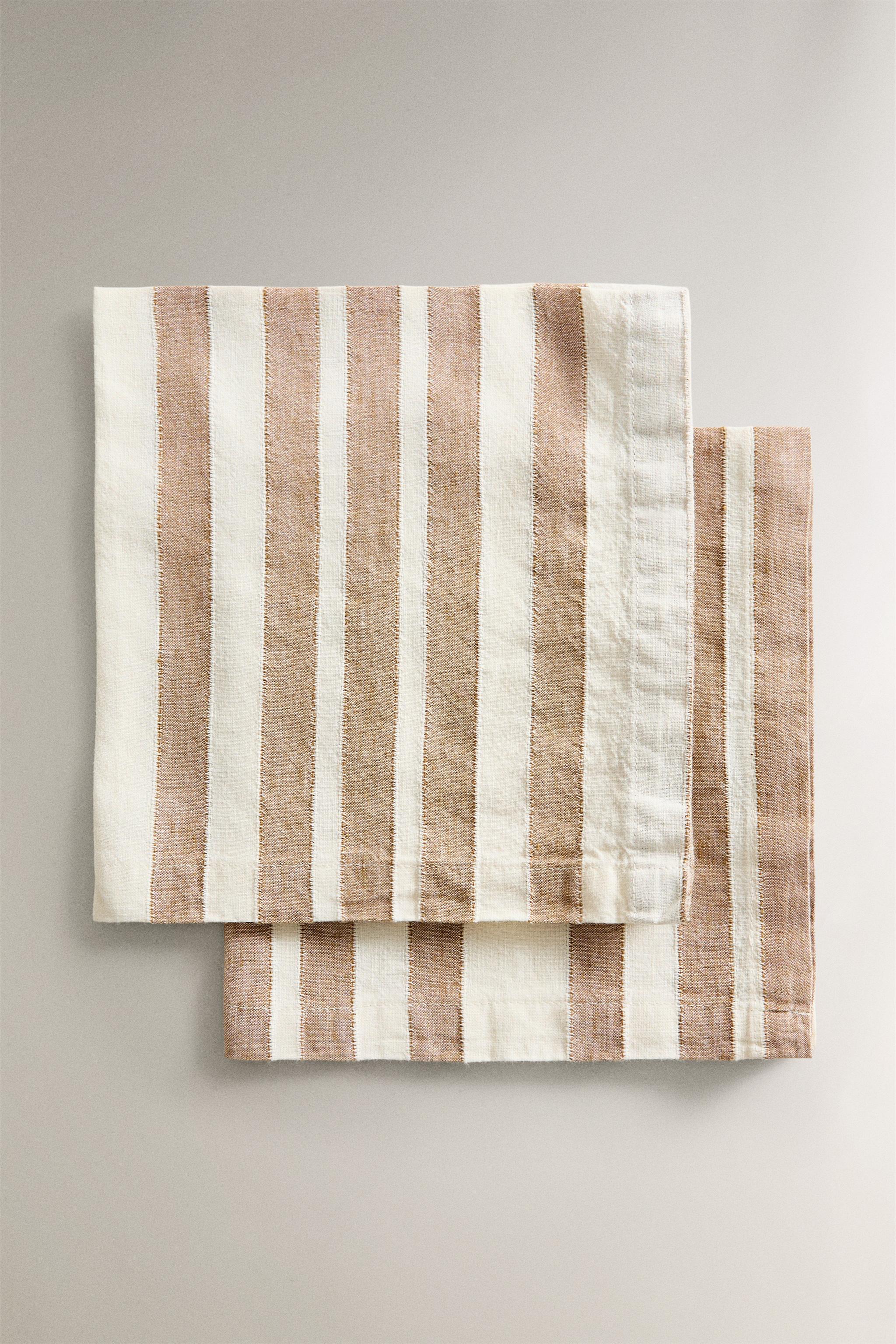 SET OF STRIPED LINEN NAPKINS (SET OF 2)