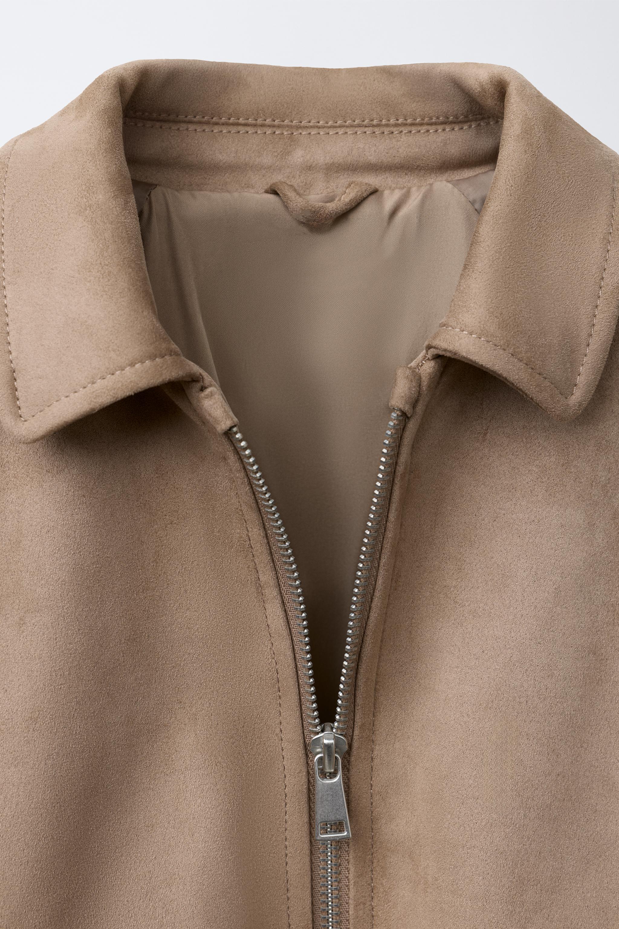 FAUX SUEDE BALLOON JACKET