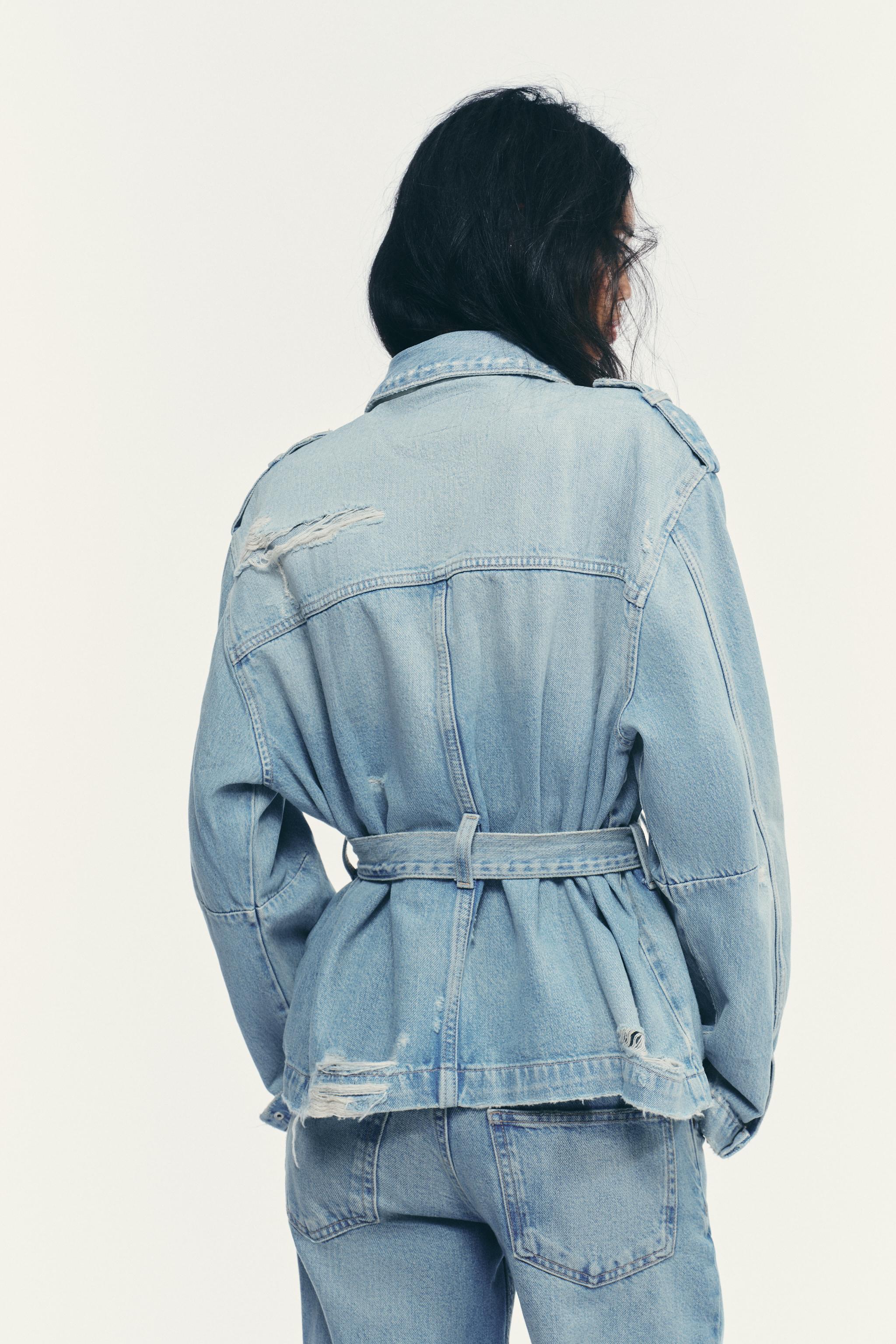 BELTED TRF DENIM JACKET