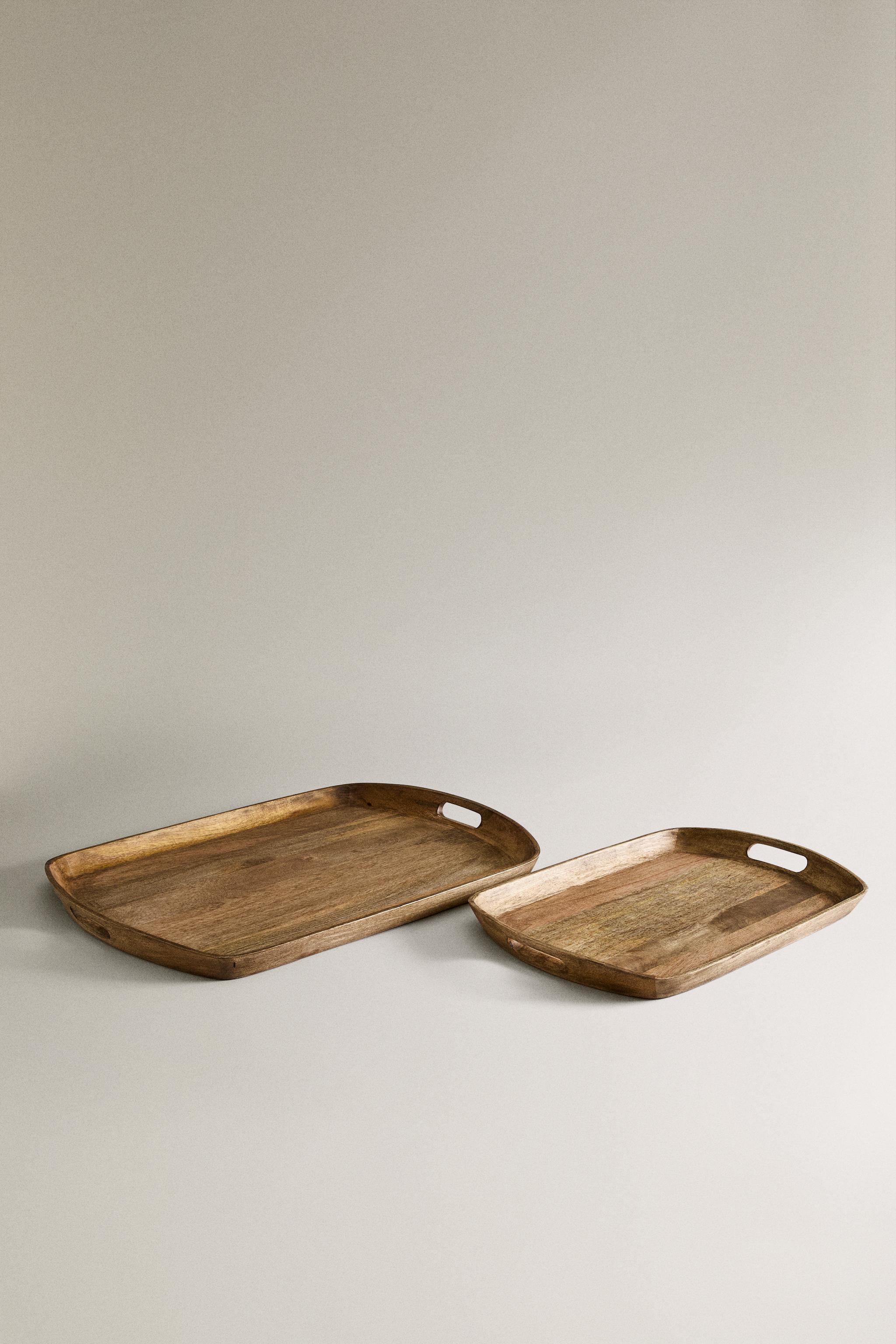 WOODEN TRAY WITH HANDLES