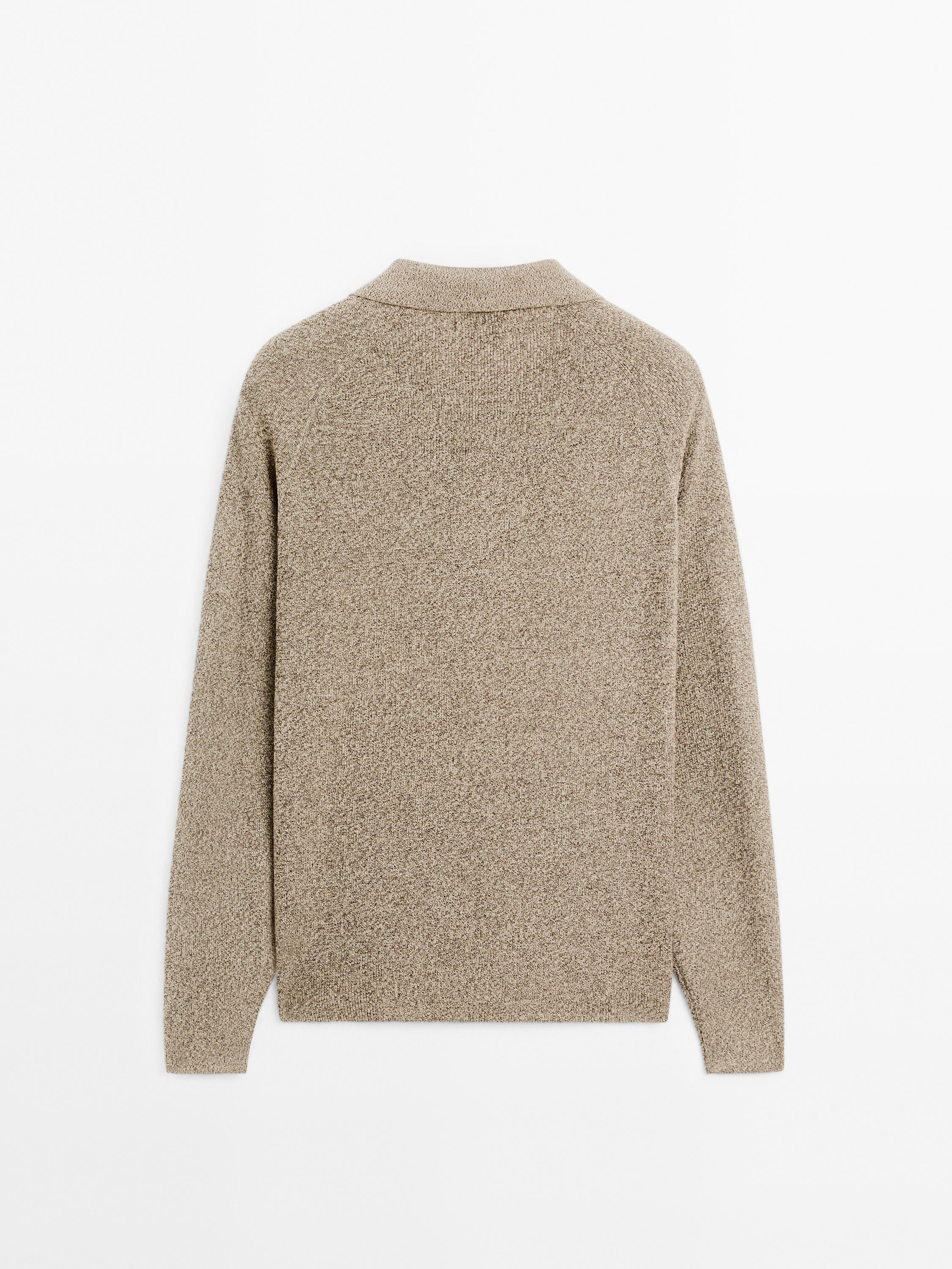 100% cotton mouliné knit cardigan