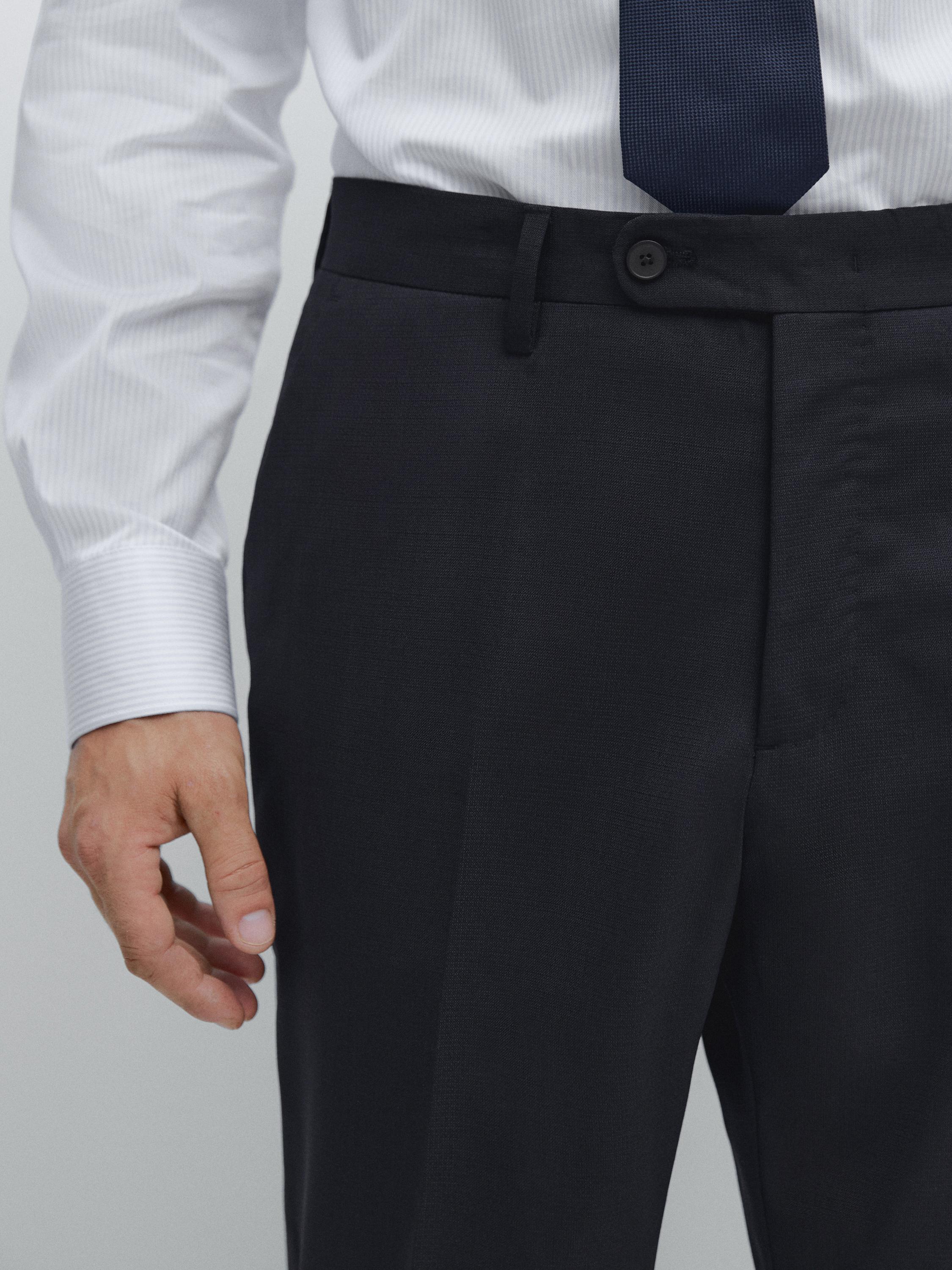 Wool blend suit trousers