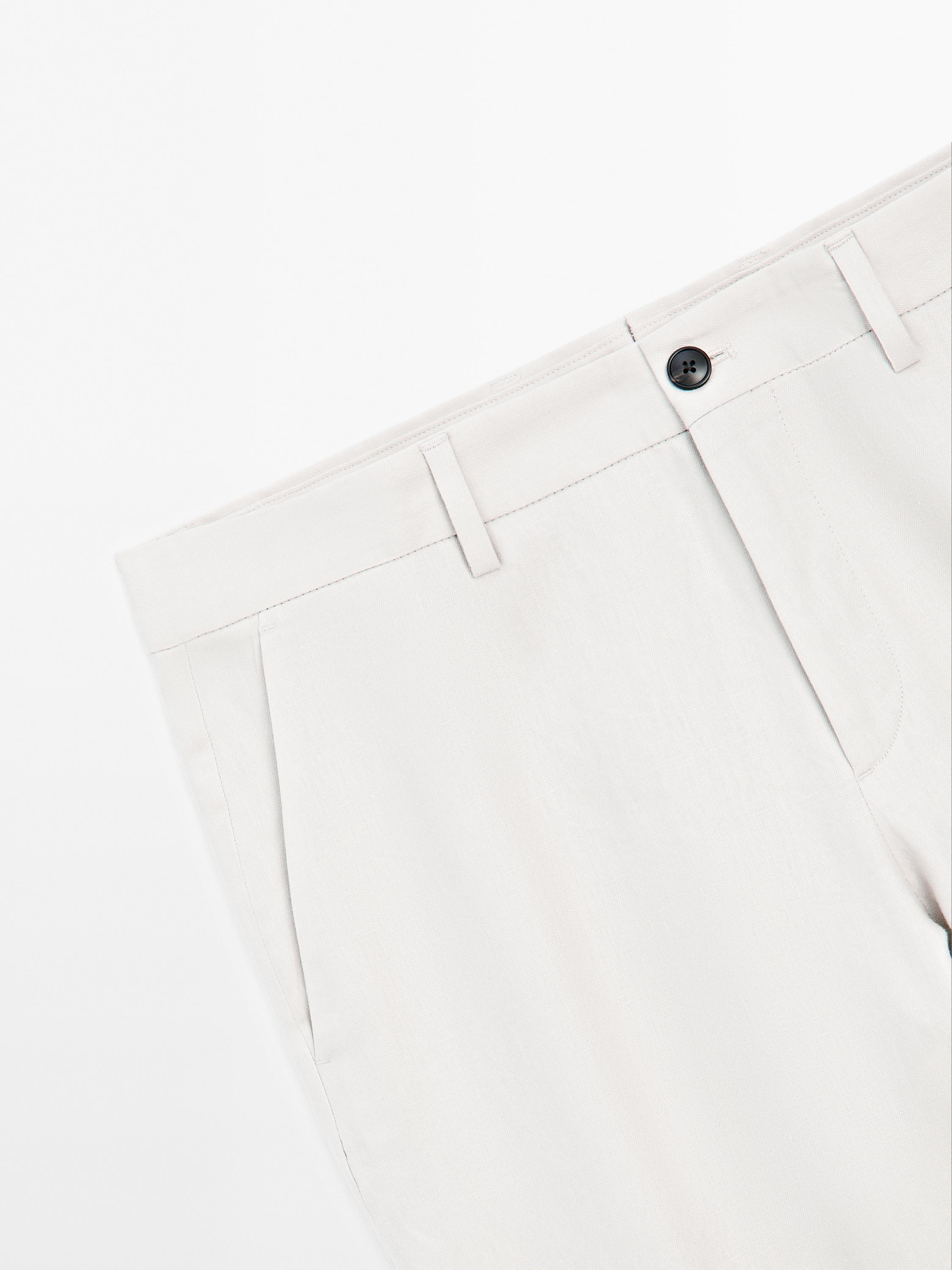 100% linen suit trousers