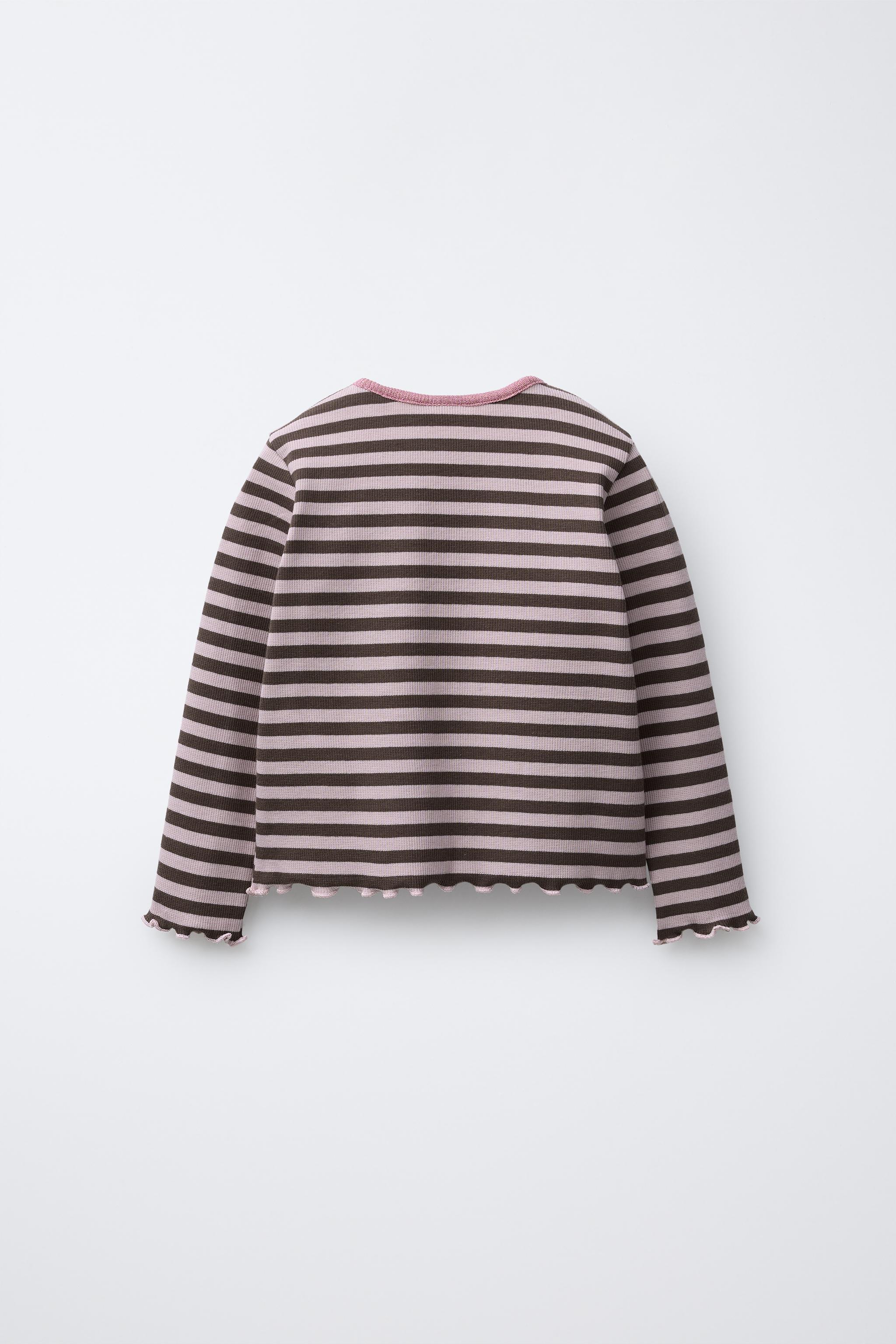 SPARKLY STRIPED EMBROIDERED T-SHIRT