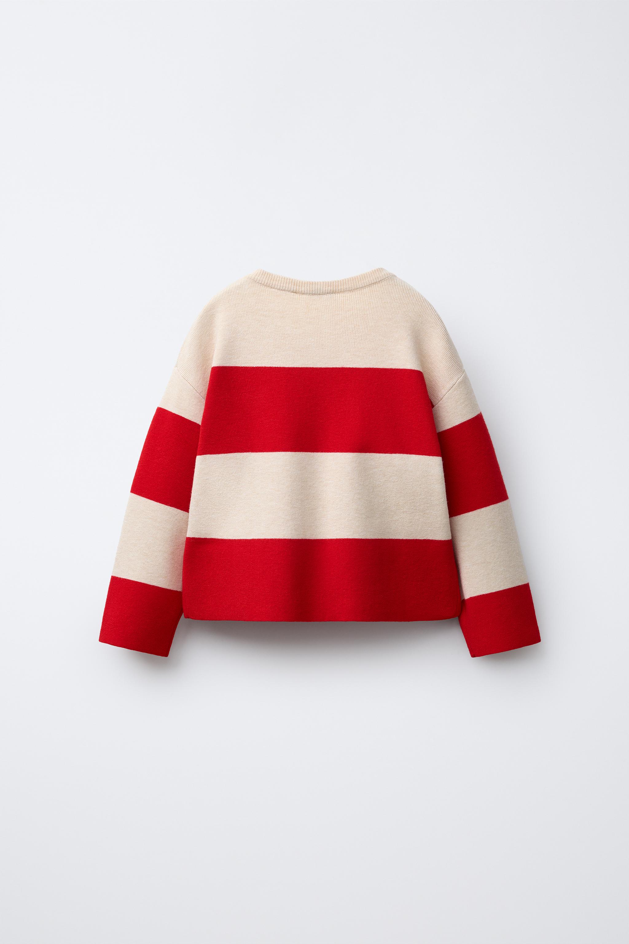 STRIPED KNIT SWEATER WITH BOWS