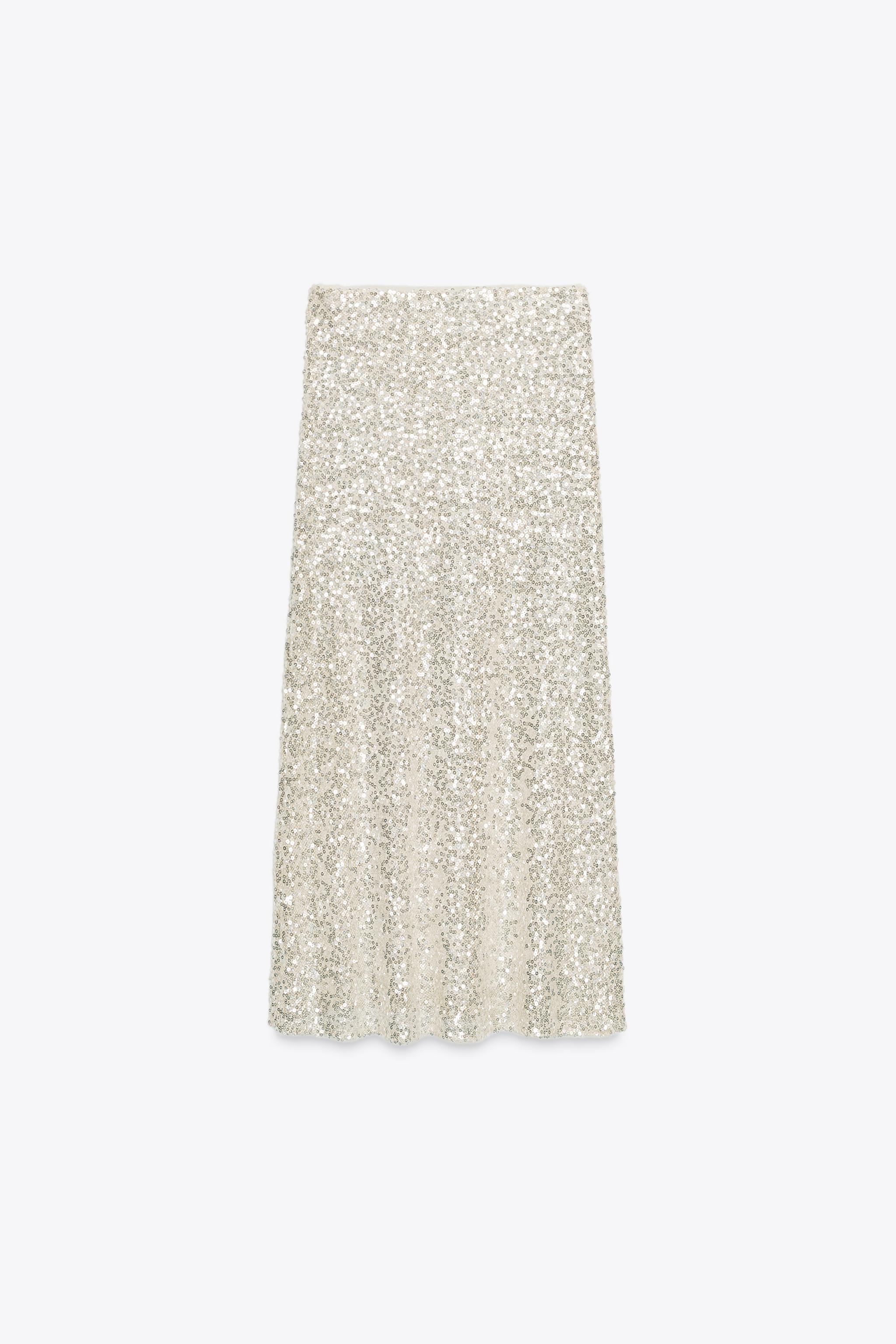 SEQUINED MIDI SKIRT
