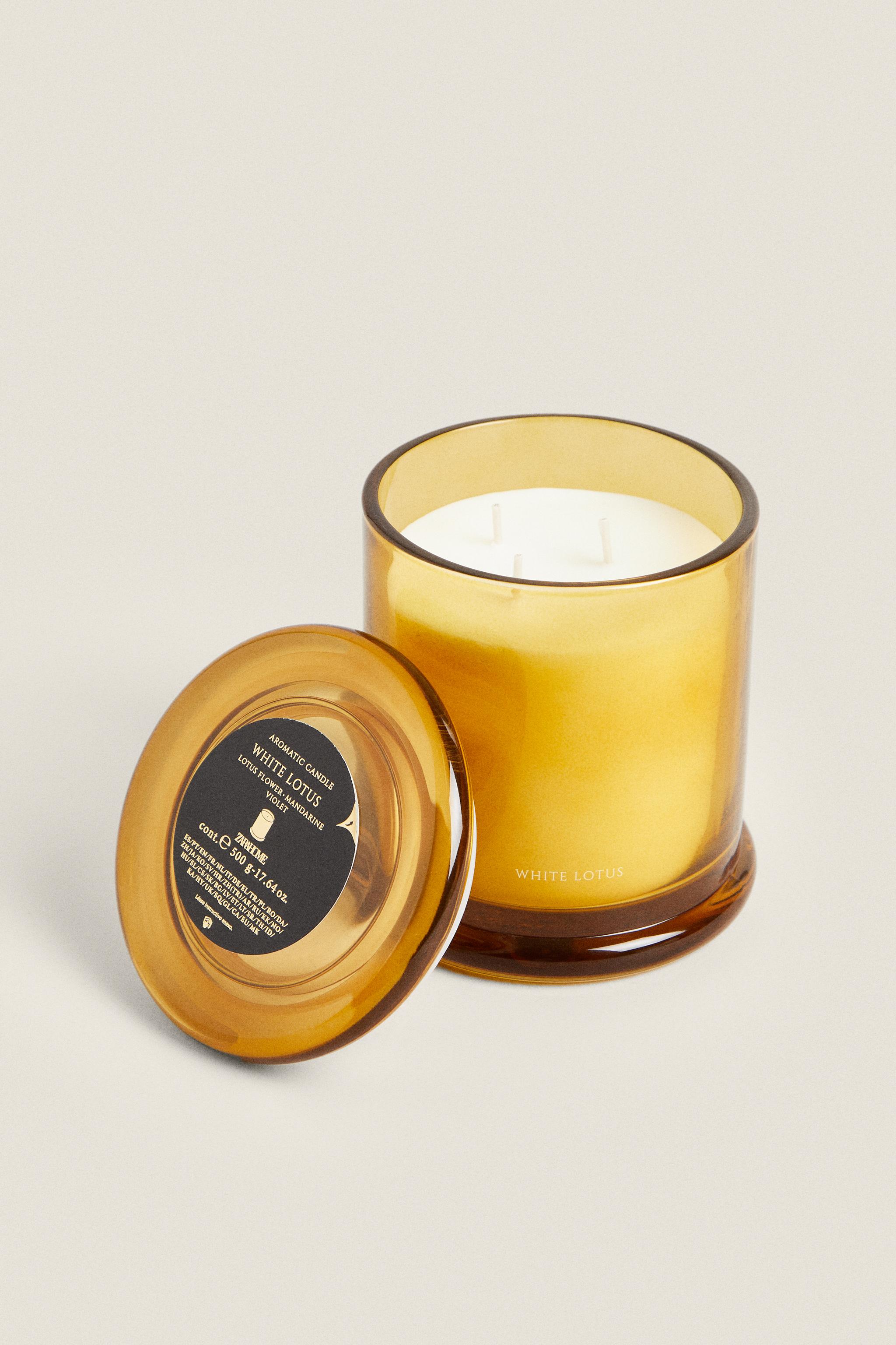 (500 G) WHITE LOTUS SCENTED CANDLE