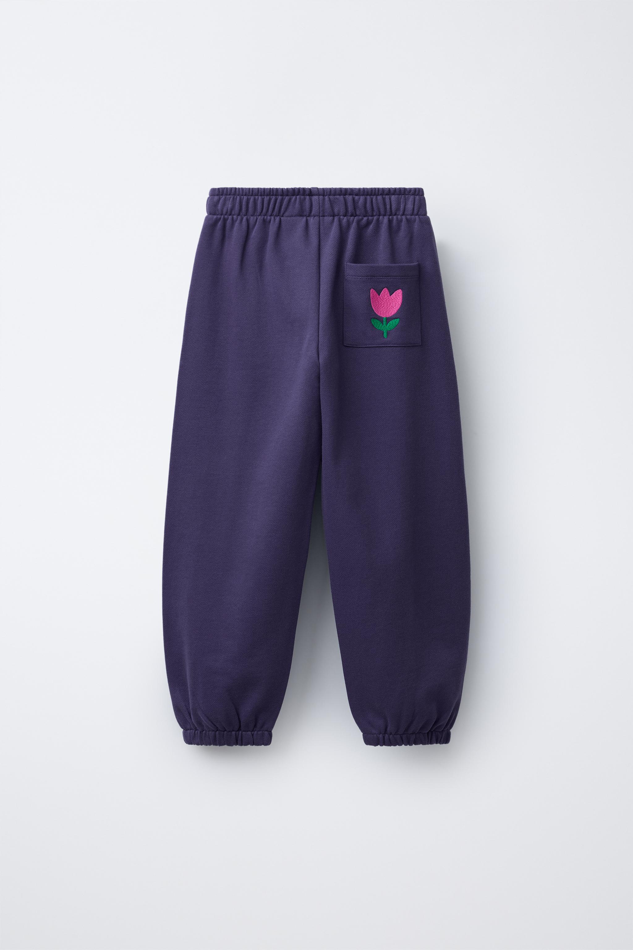 EMBROIDERED TEXT PLUSH JOGGER PANTS