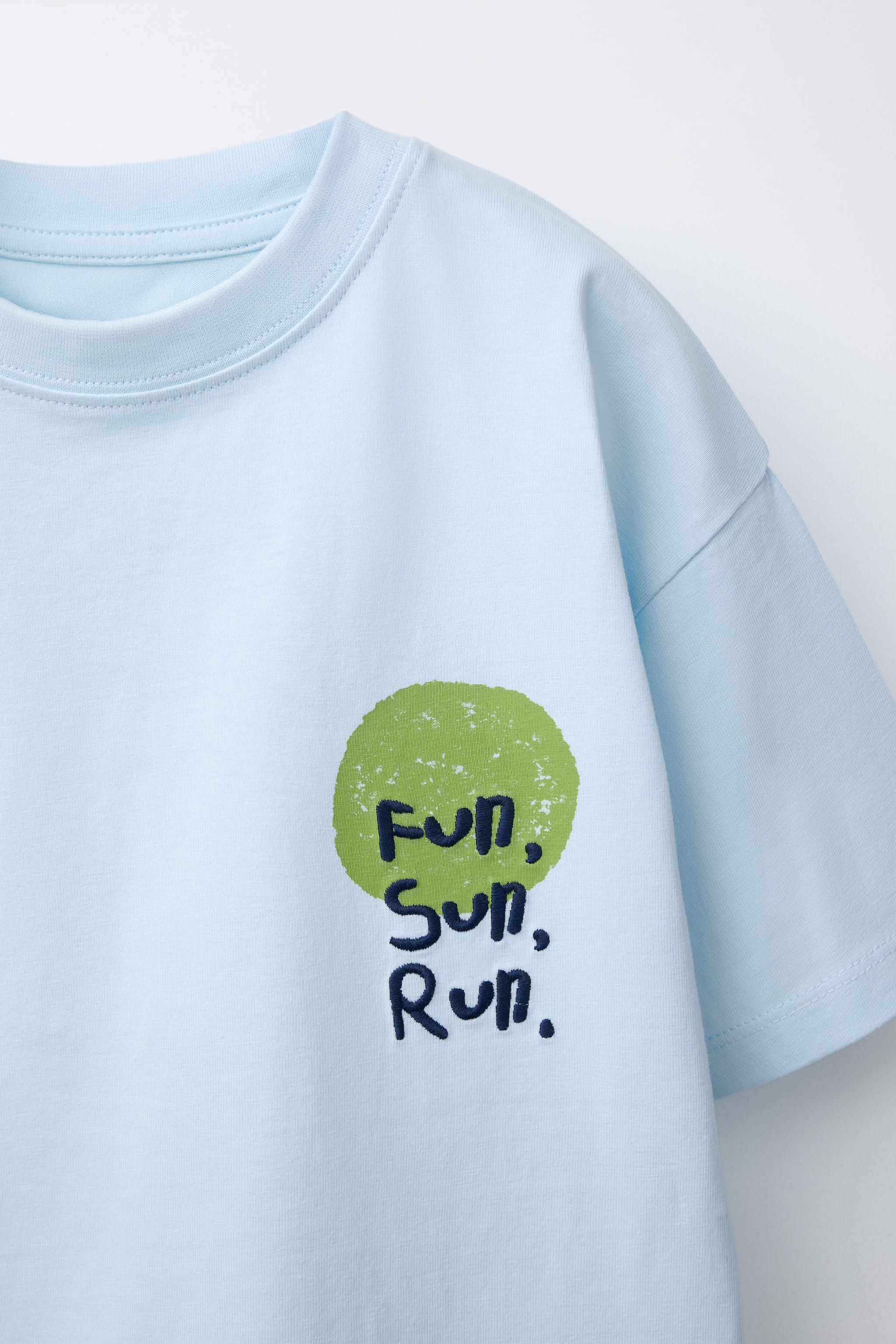 PRINTED AND EMBROIDERED T-SHIRT