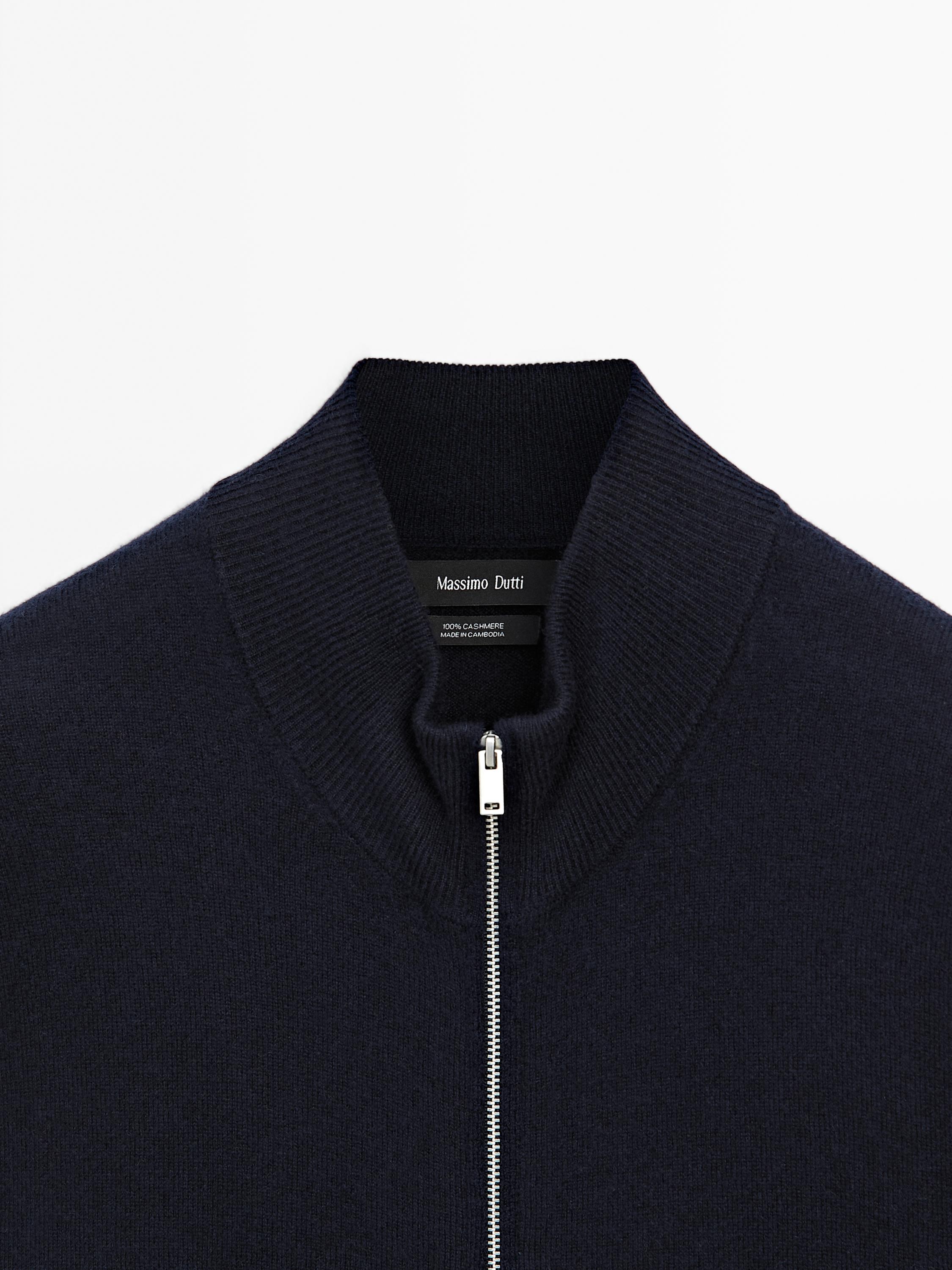 100% cashmere zip-up cardigan