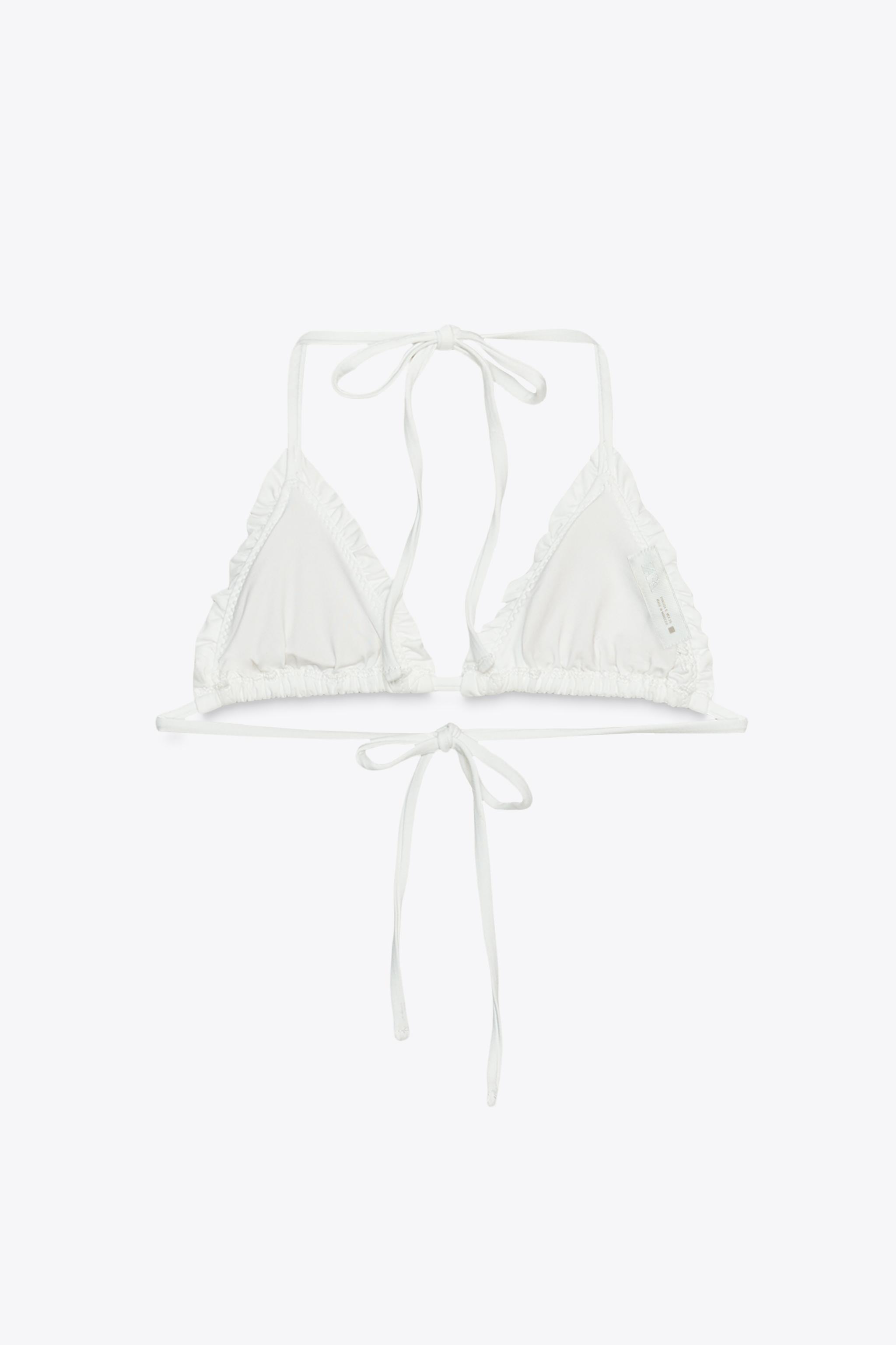 CROSS-STITCH FLOWER TRIANGLE BIKINI TOP