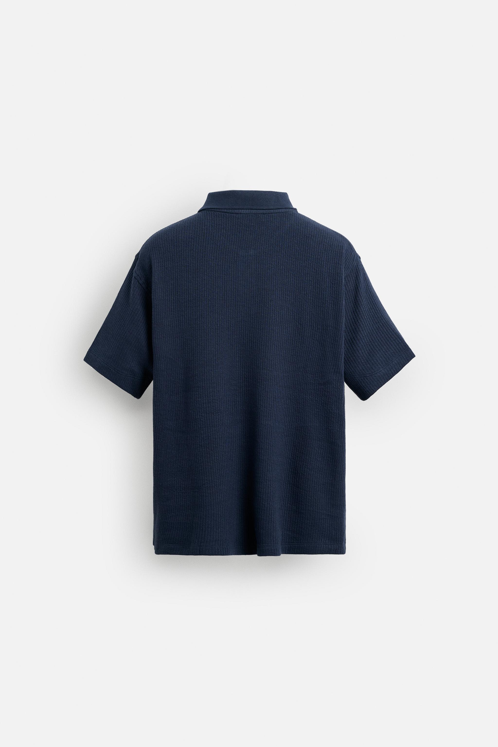 VERTICAL TEXTURED POLO SHIRT