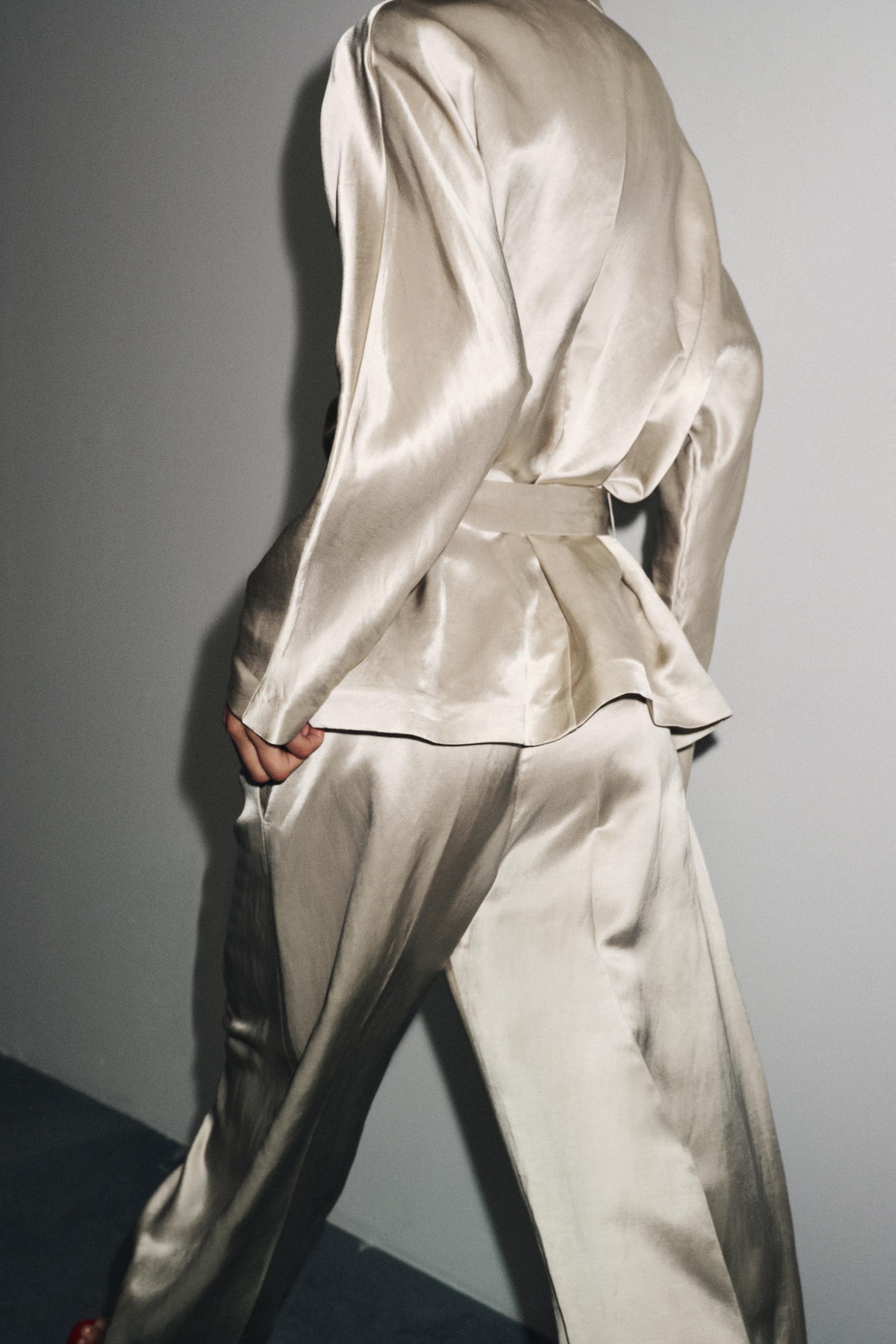 ZW COLLECTION SATIN PLEATED PANTS