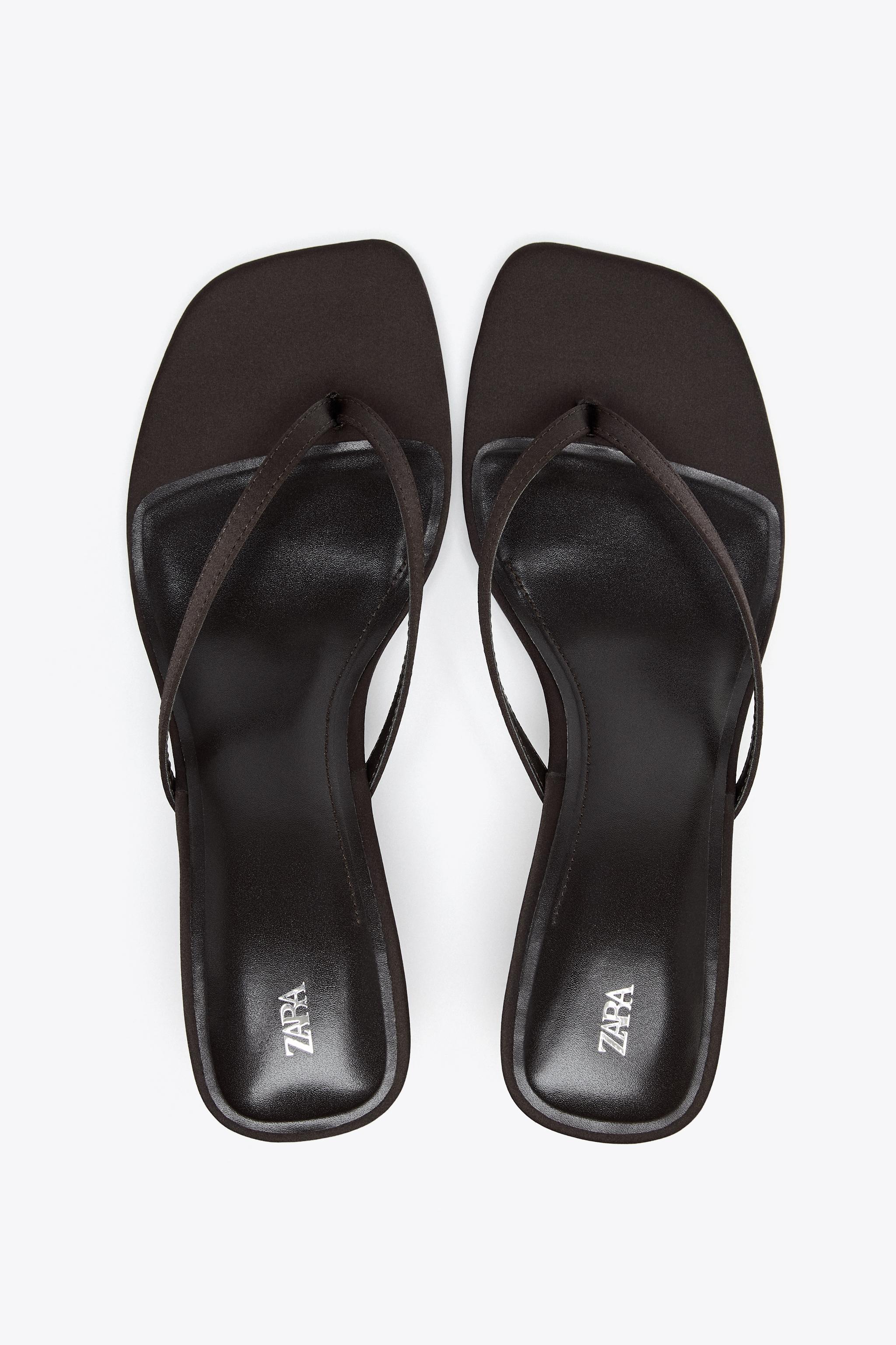 SATIN KITTEN HEEL SANDALS