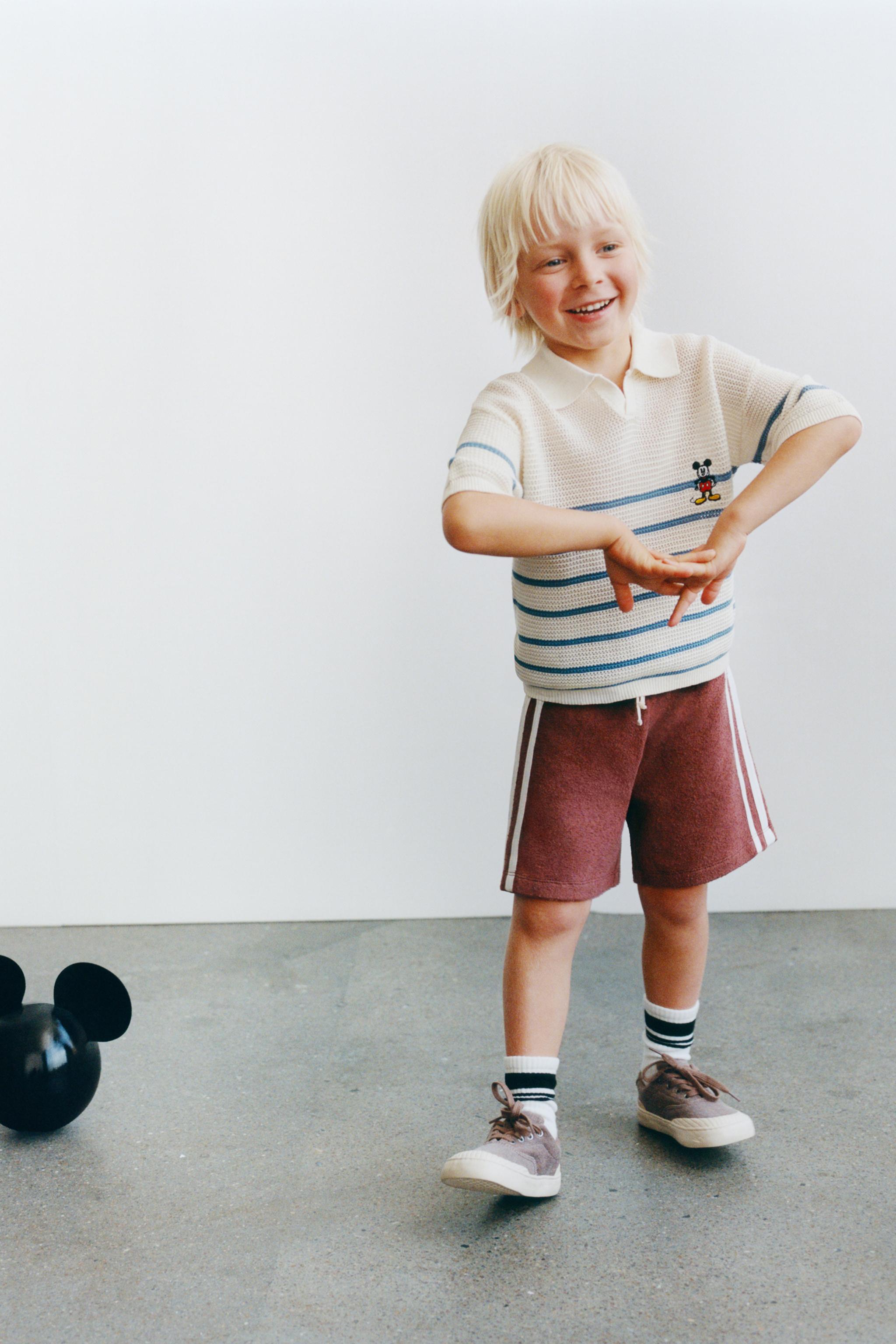 MICKEY MOUSE © DISNEY KNIT COTTON LINEN POLO SHIRT