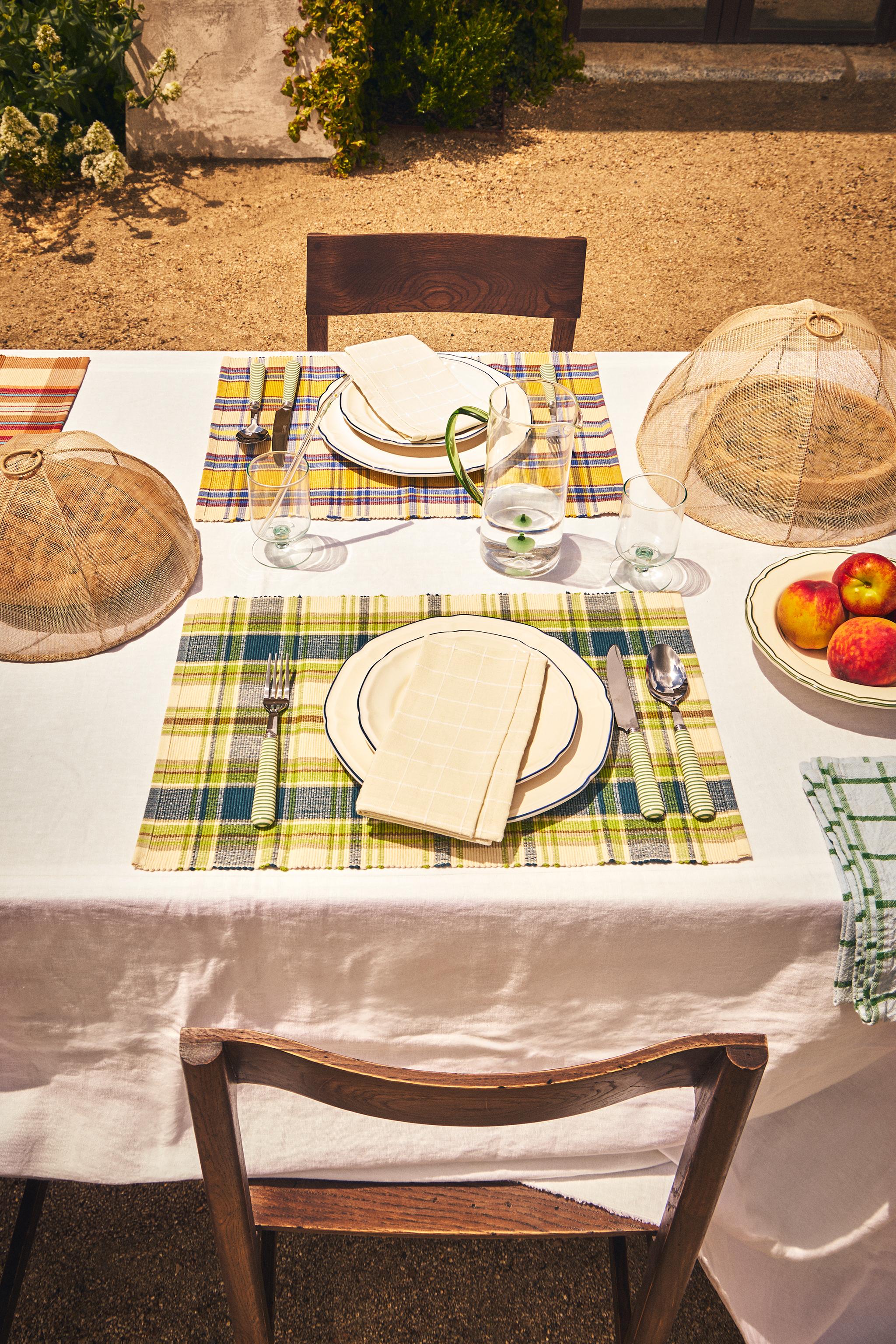 SET OF CHECK COTTON PLACEMATS (SET OF 2)