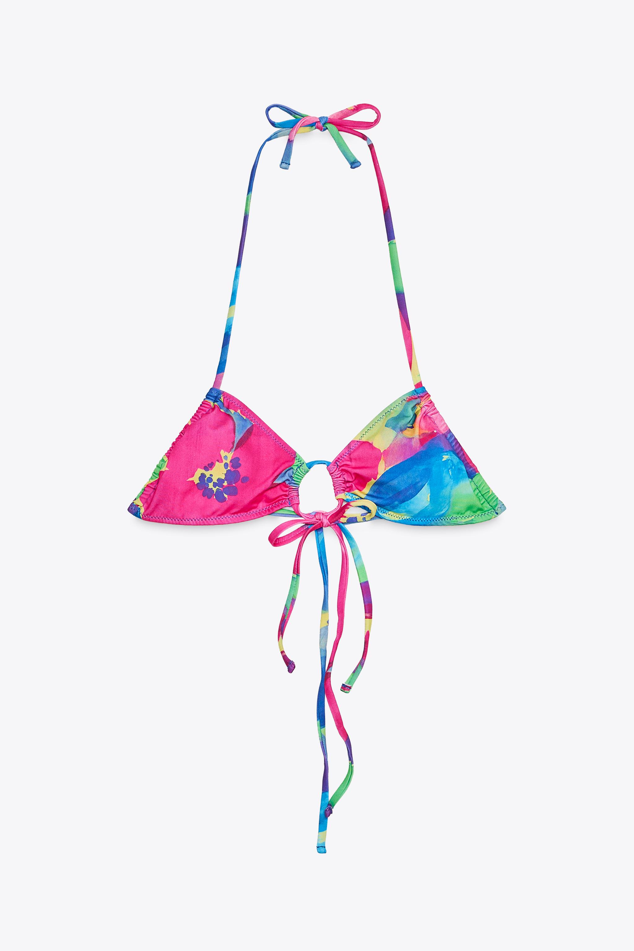 PRINTED TIE BIKINI TOP