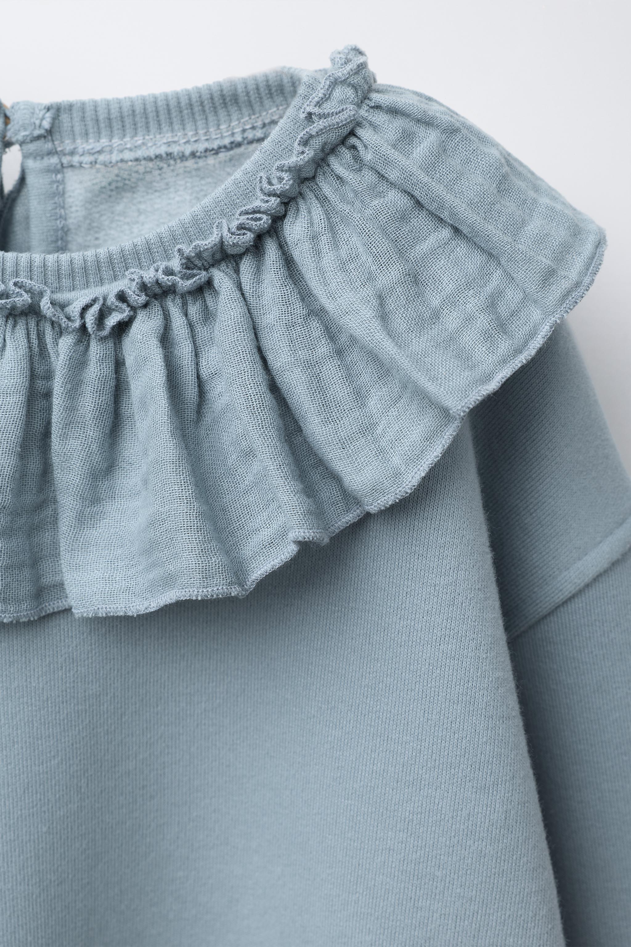 RUSTIC FRILL COLLAR SWEATSHIRT