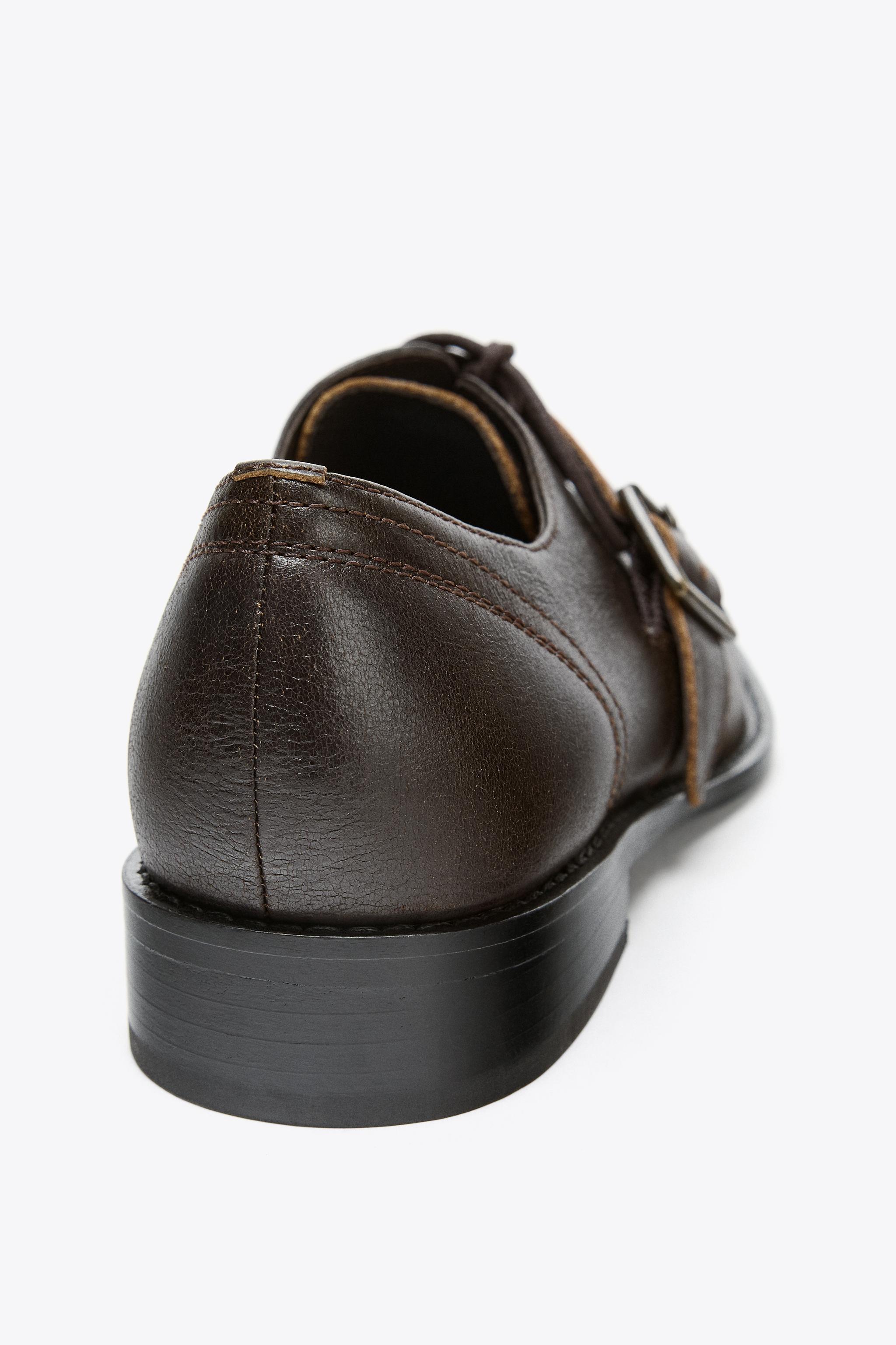 LEATHER BUCKLE LOAFERS