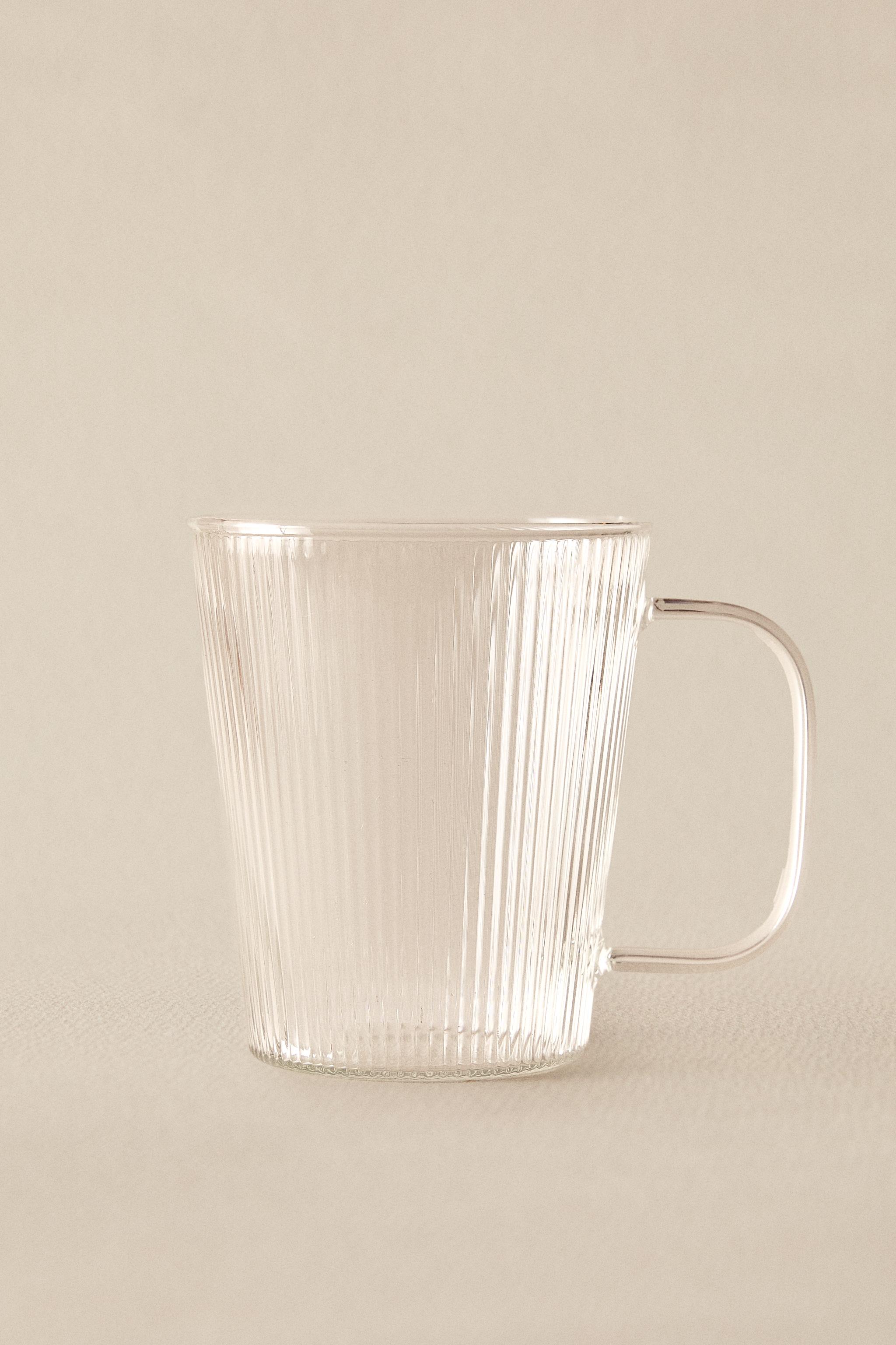BOROSILICATE GLASS MUG WITH LINES