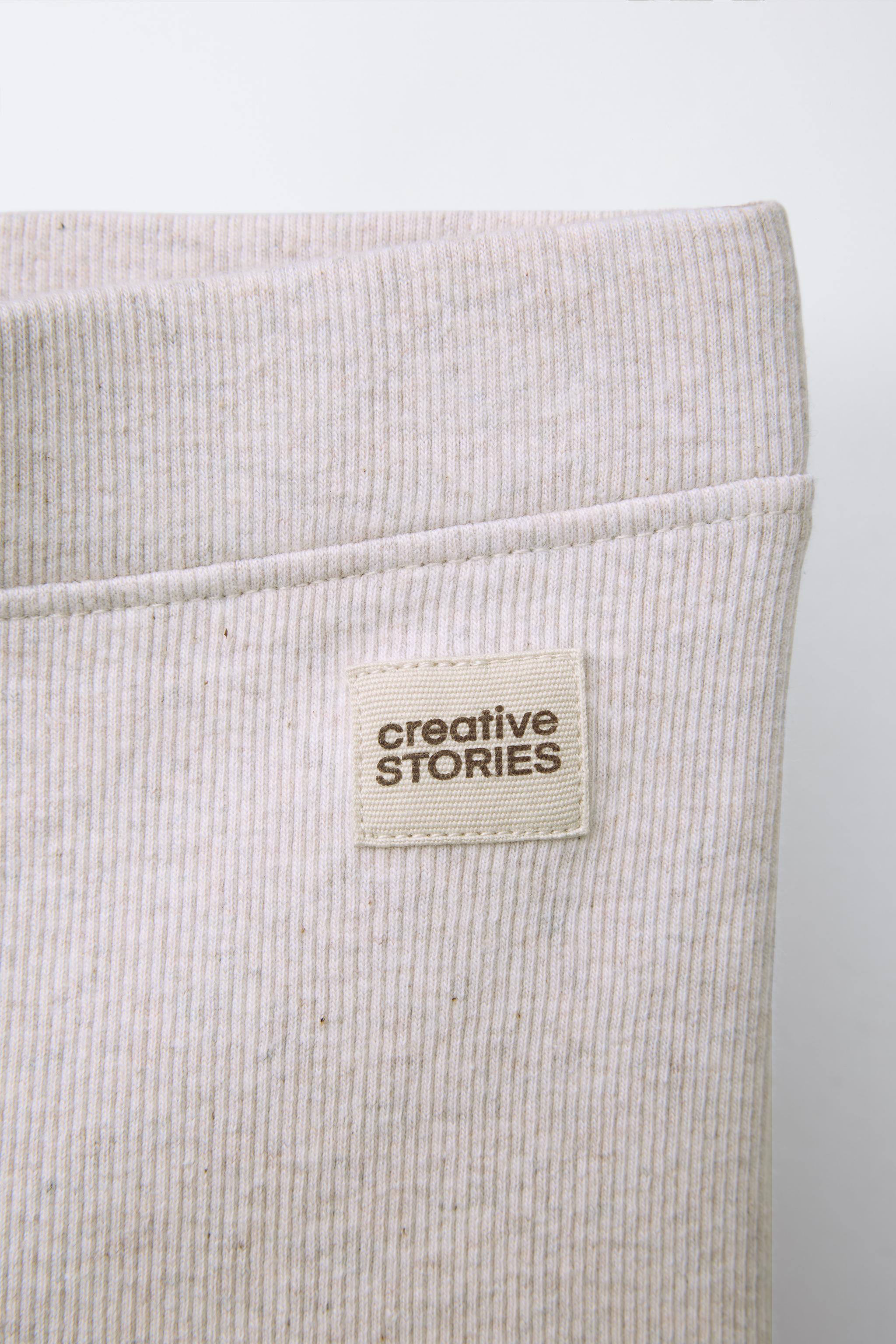 LABEL DETAIL RIBBED LEGGINGS