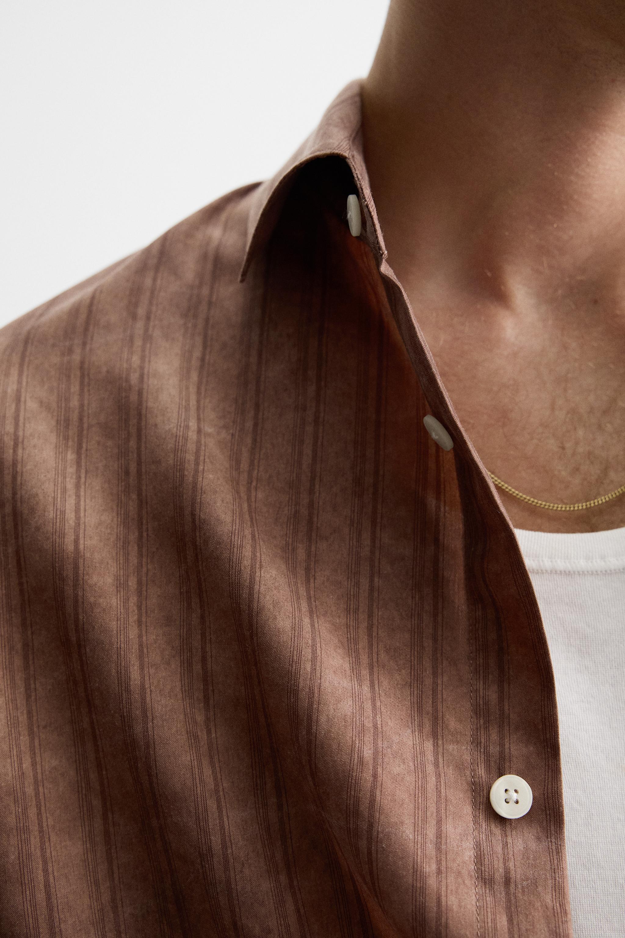 WASHED EFFECT STRIPED SHIRT