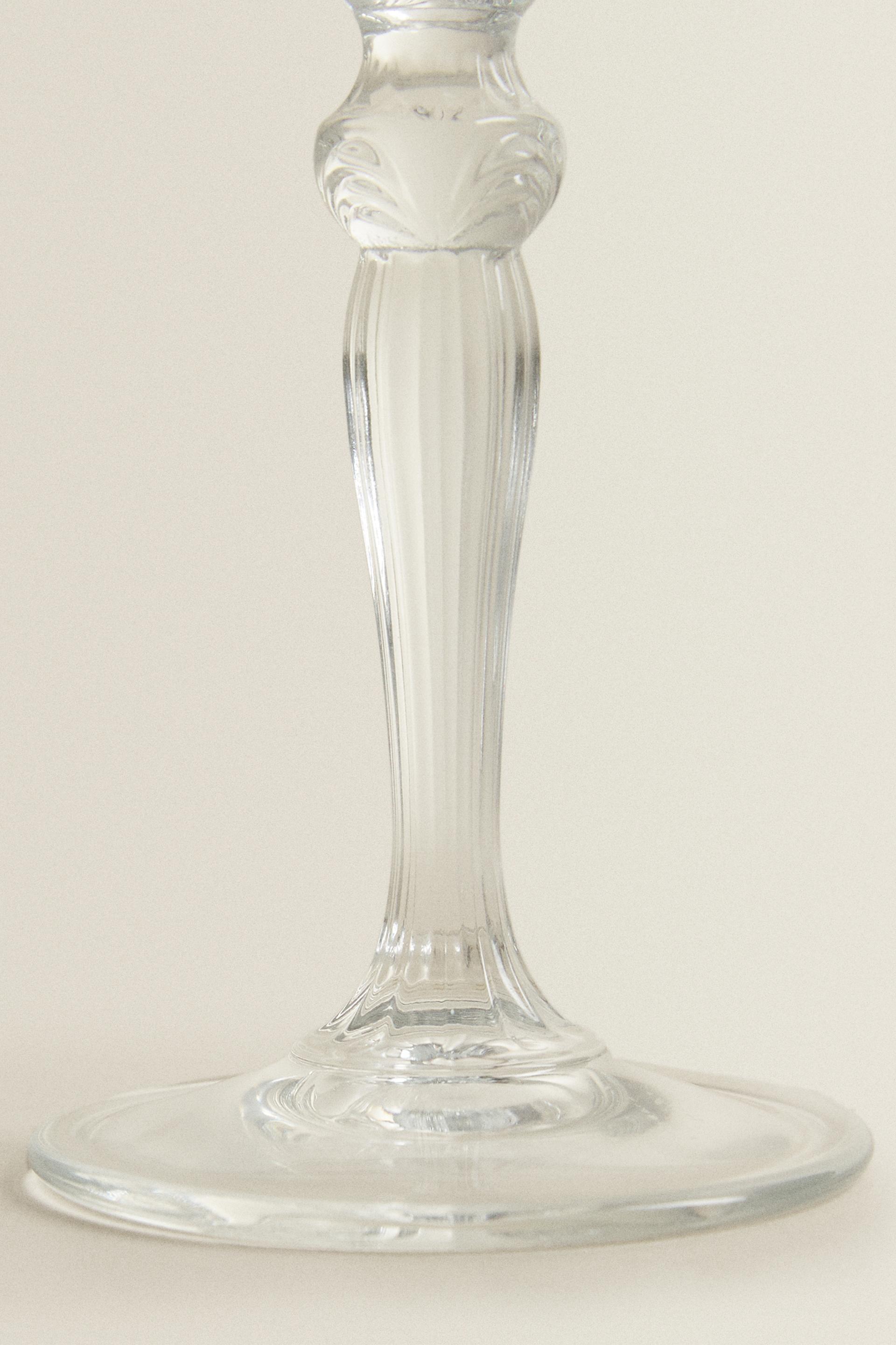 ENGRAVED CRYSTALLINE FLUTE GLASS