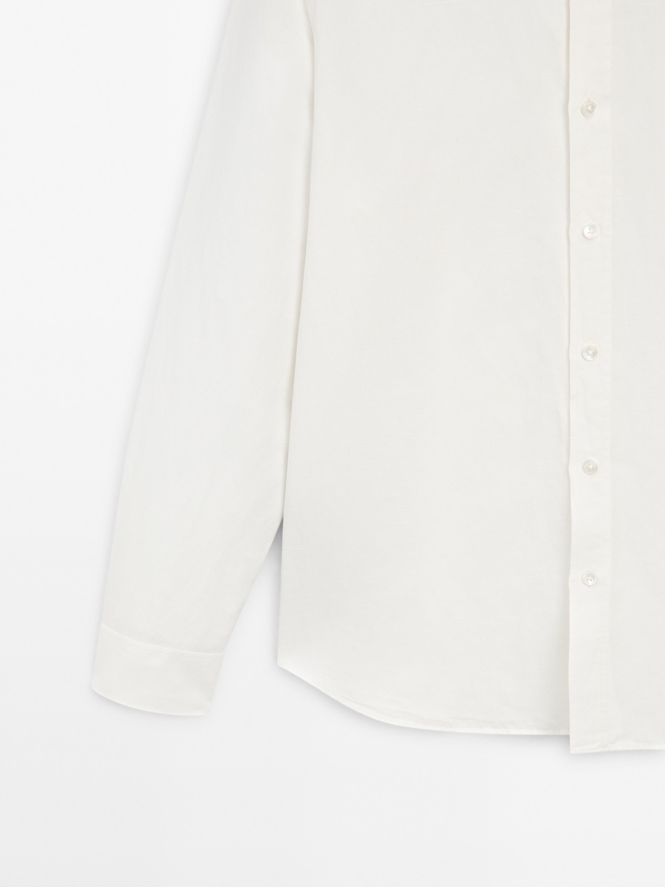 Regular fit linen blend shirt