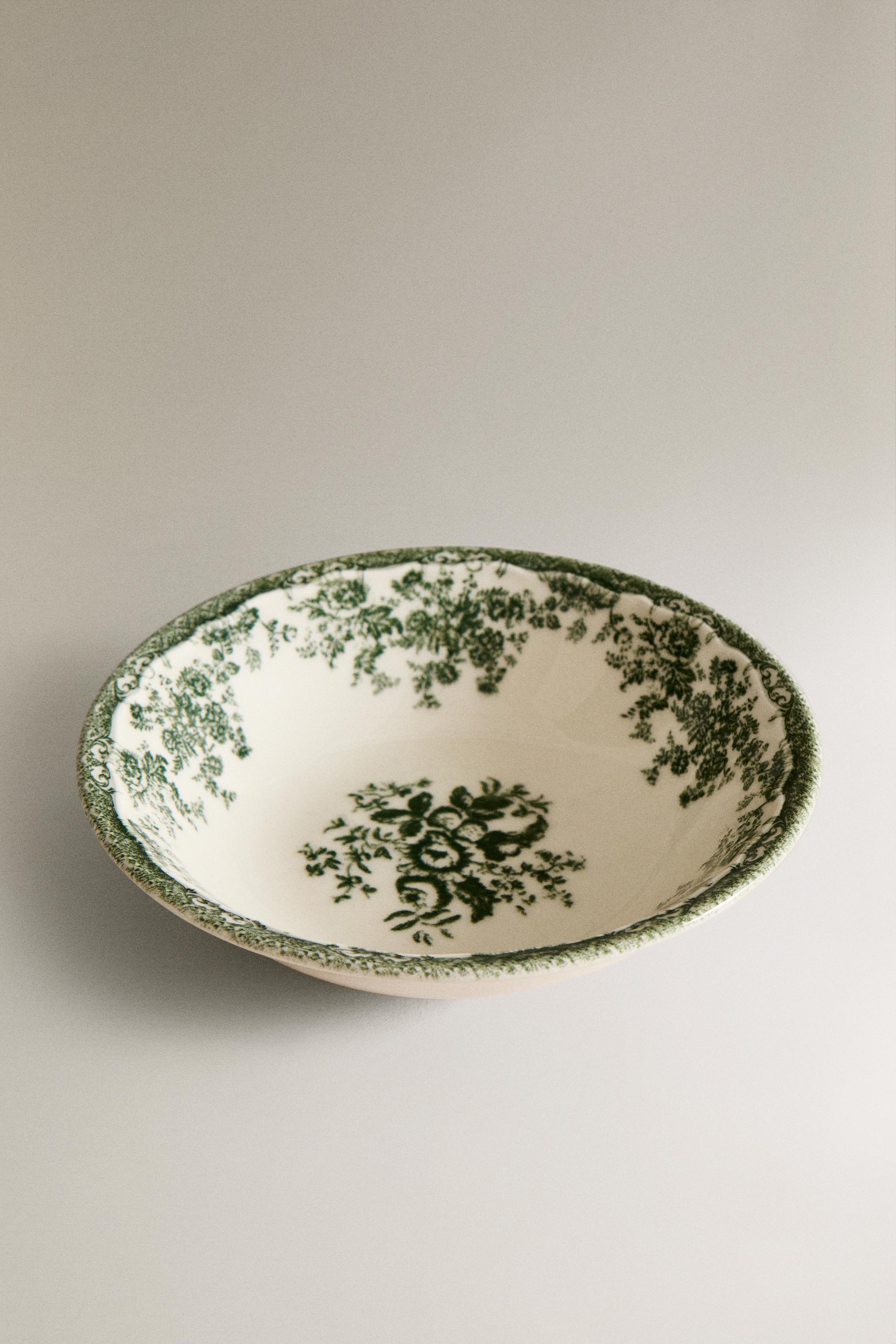 FLORAL EARTHENWARE BOWL