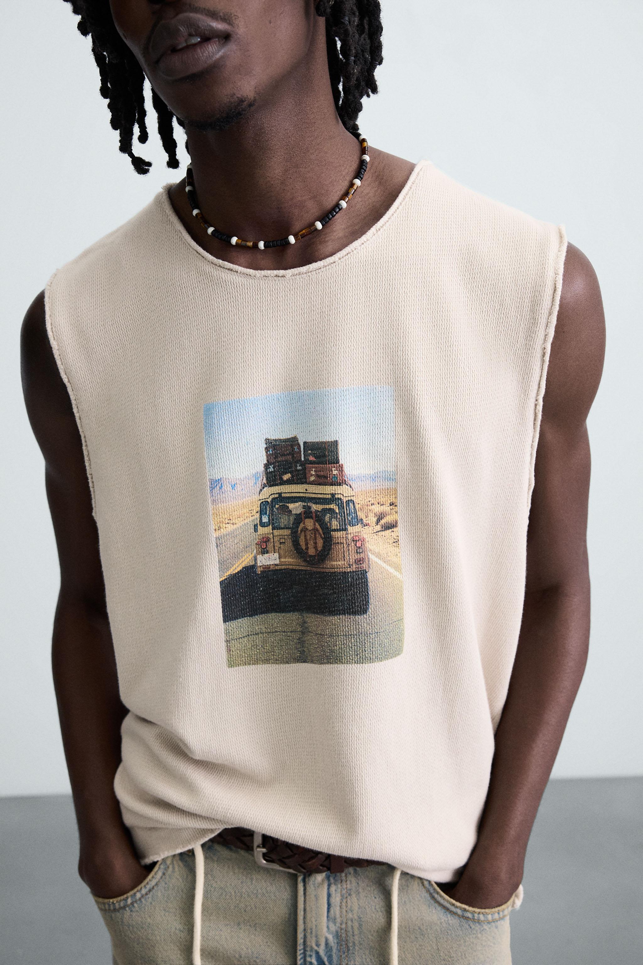 PRINTED KNIT TANK TOP