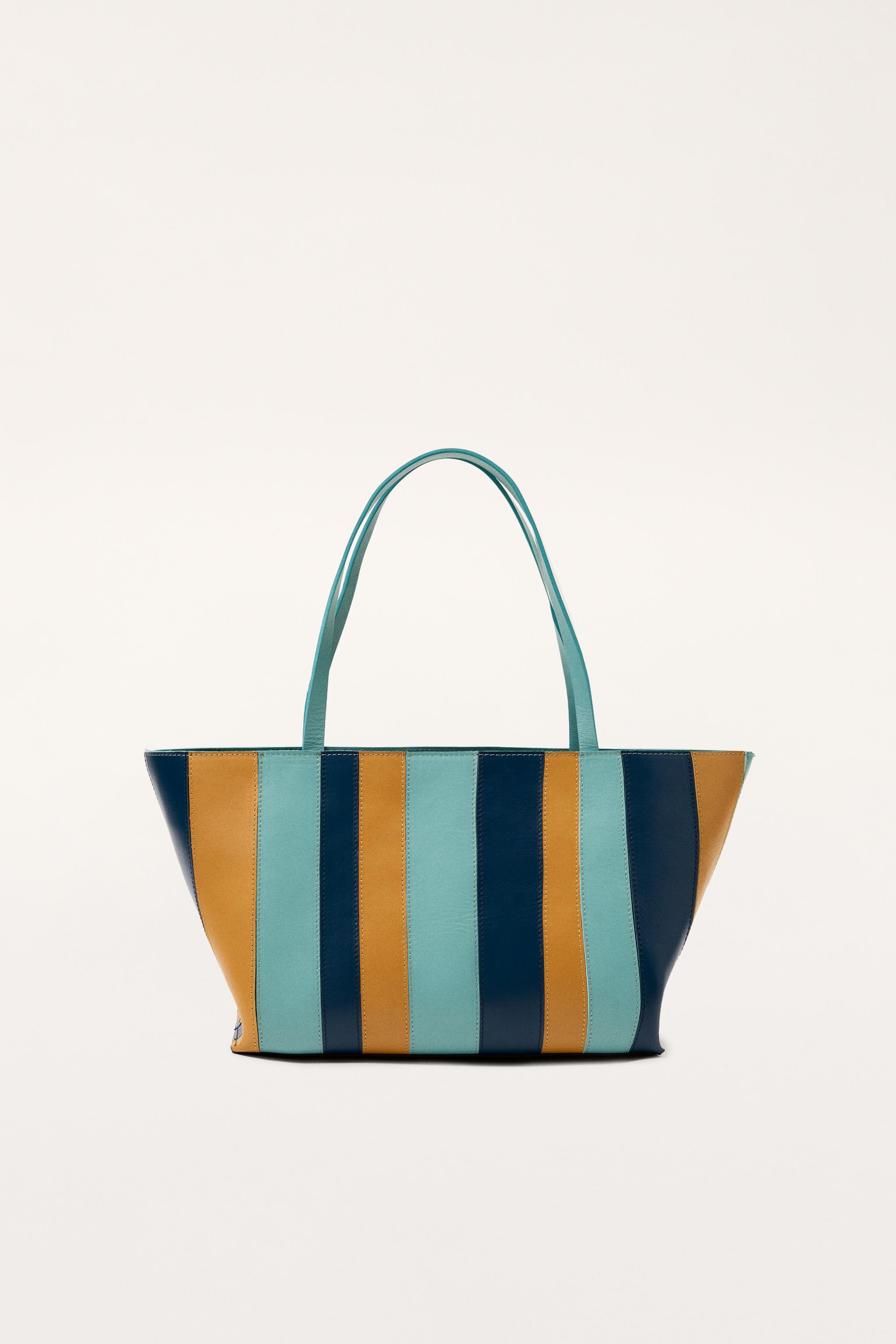 LIMITED EDITION STRIPED LEATHER SHOPPER