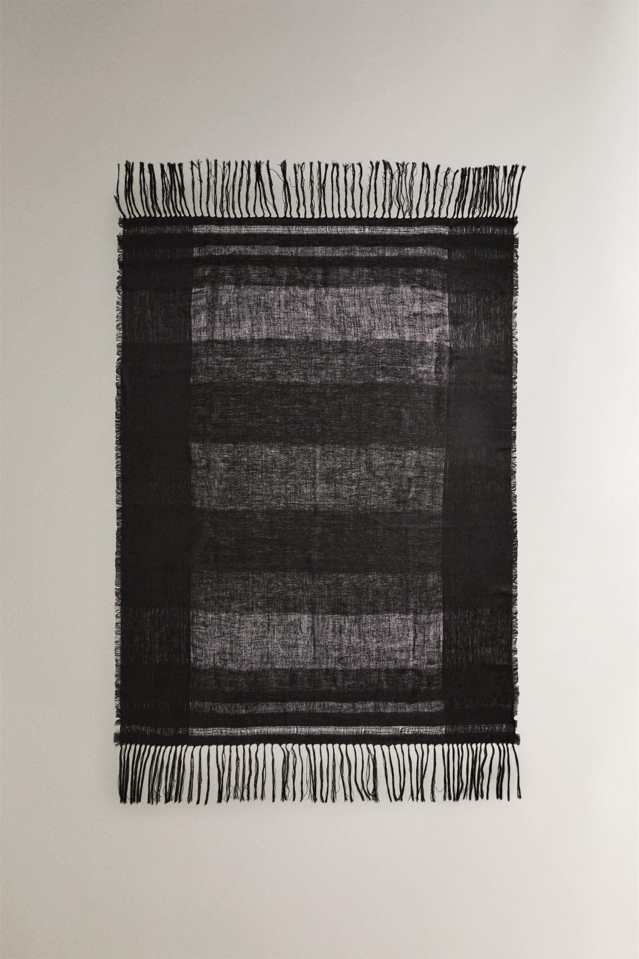 FRINGED LINEN BLANKET