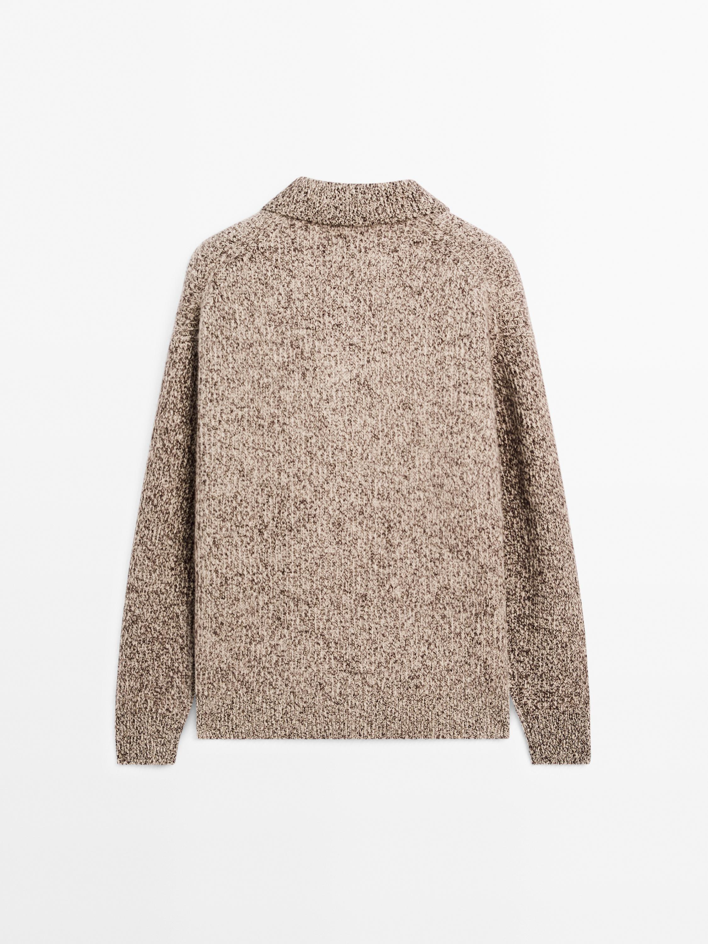 100% cashmere knit polo sweater