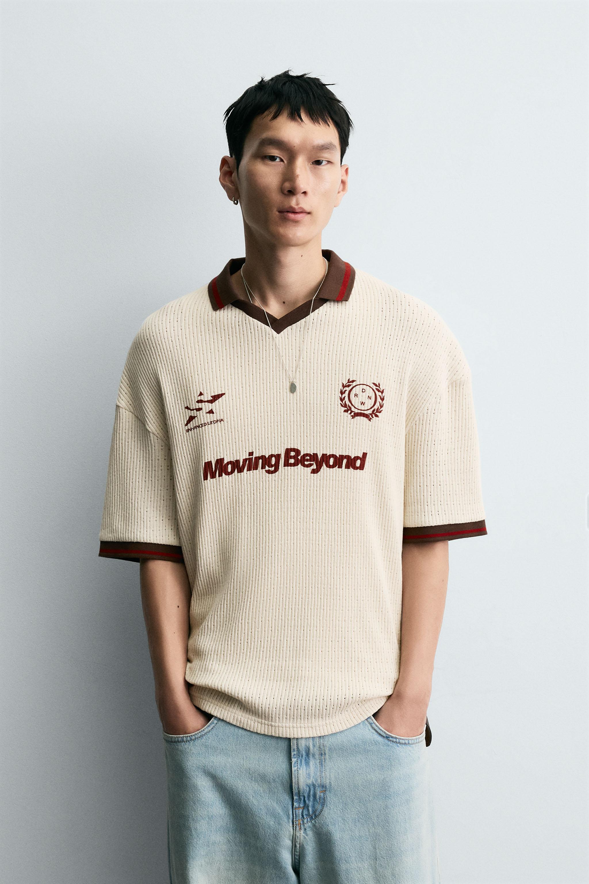 RETRO SOCCER TEXTURED POLO SHIRT