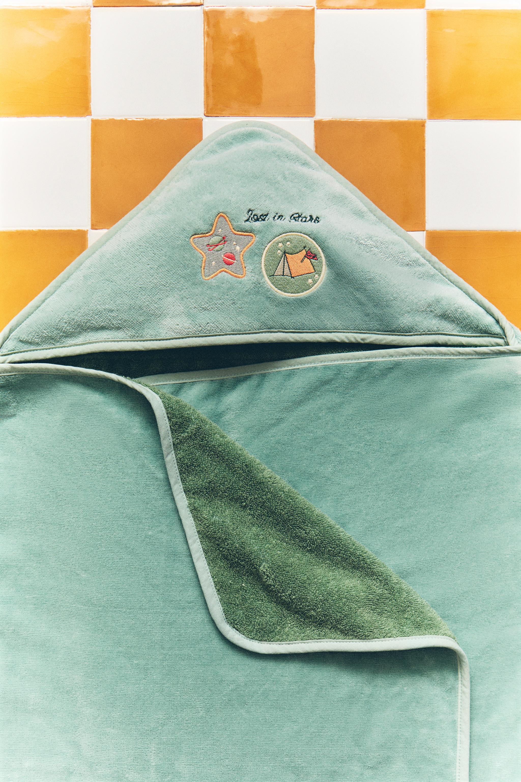 HOODED BABY BATH SPACE TOWEL