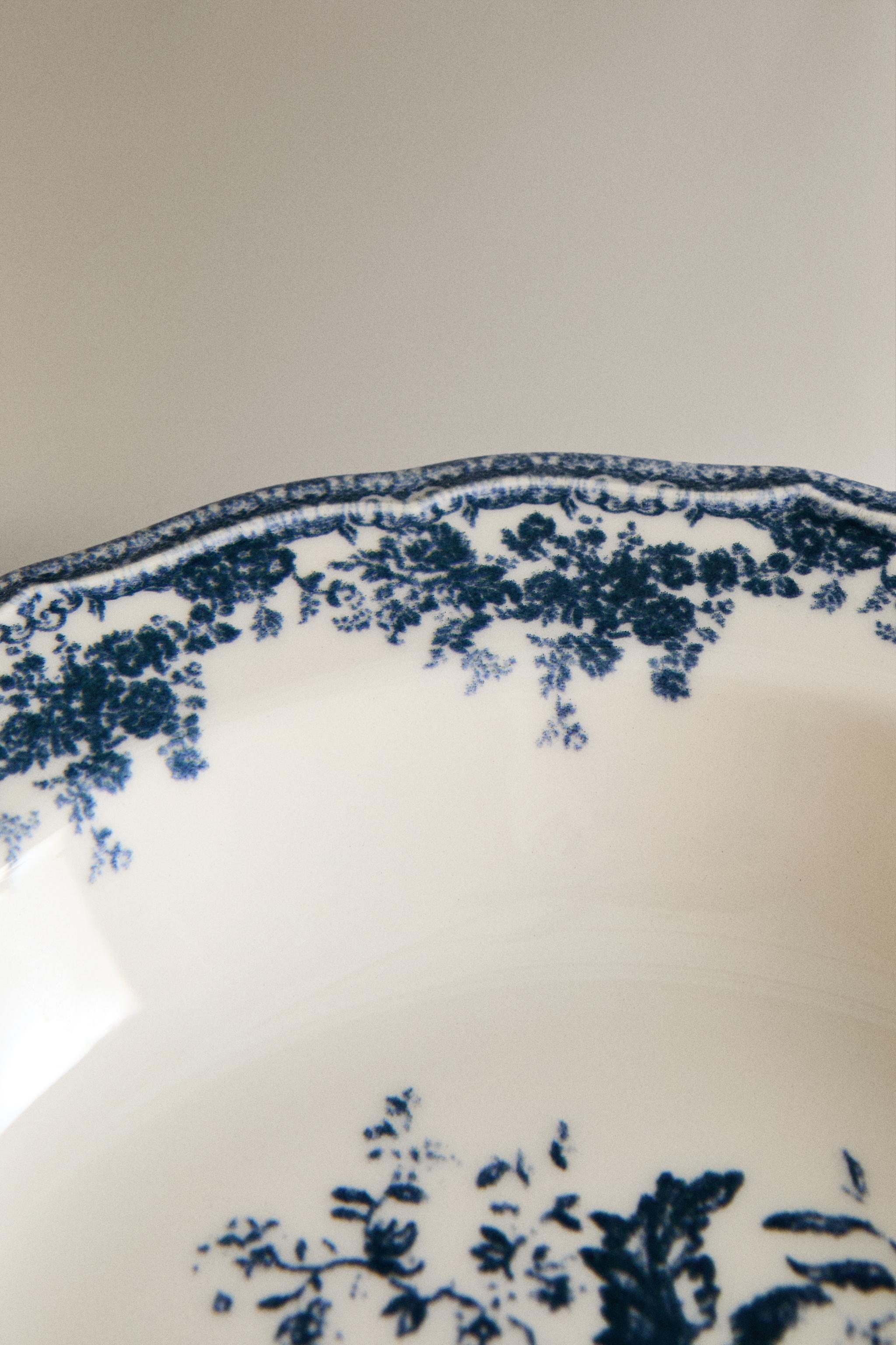 FLORAL EARTHENWARE SOUP PLATE