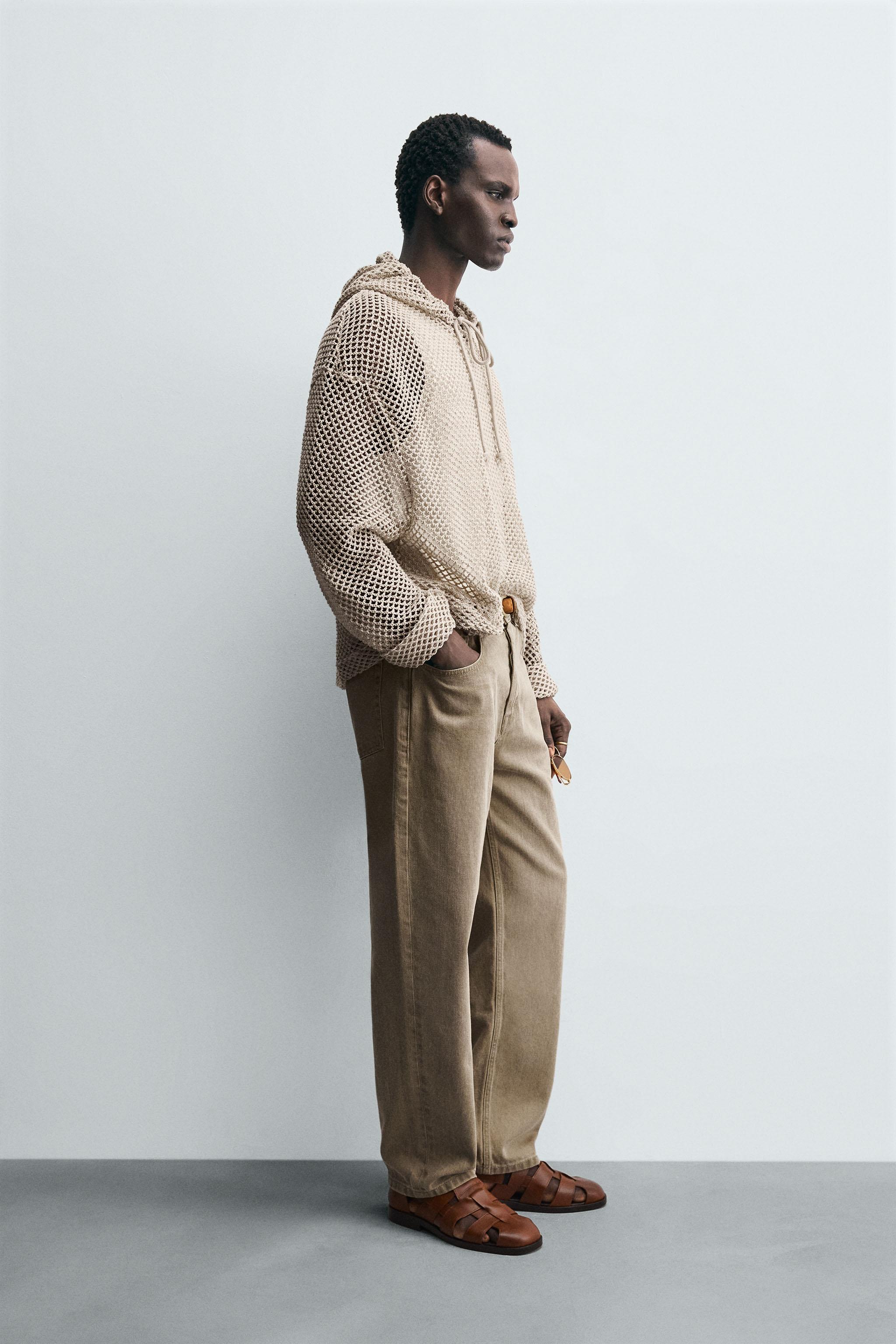 CROCHET TEXTURED SWEATSHIRT