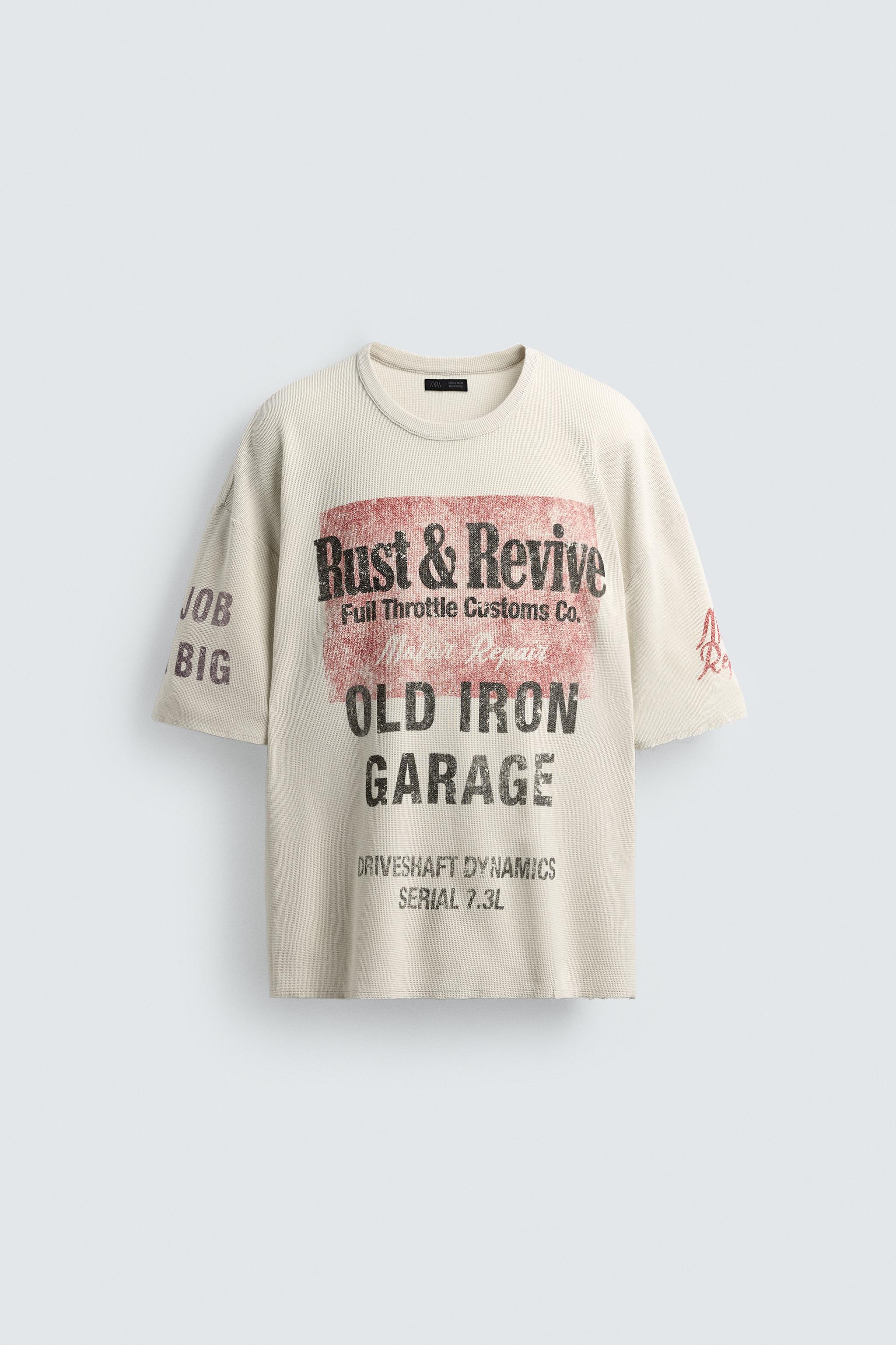 WASHED PRINT KNIT T-SHIRT