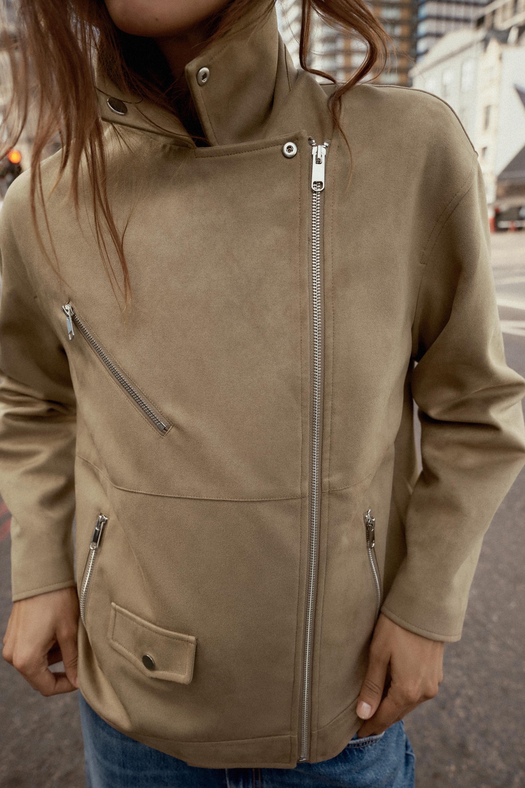 FAUX SUEDE BIKER JACKET