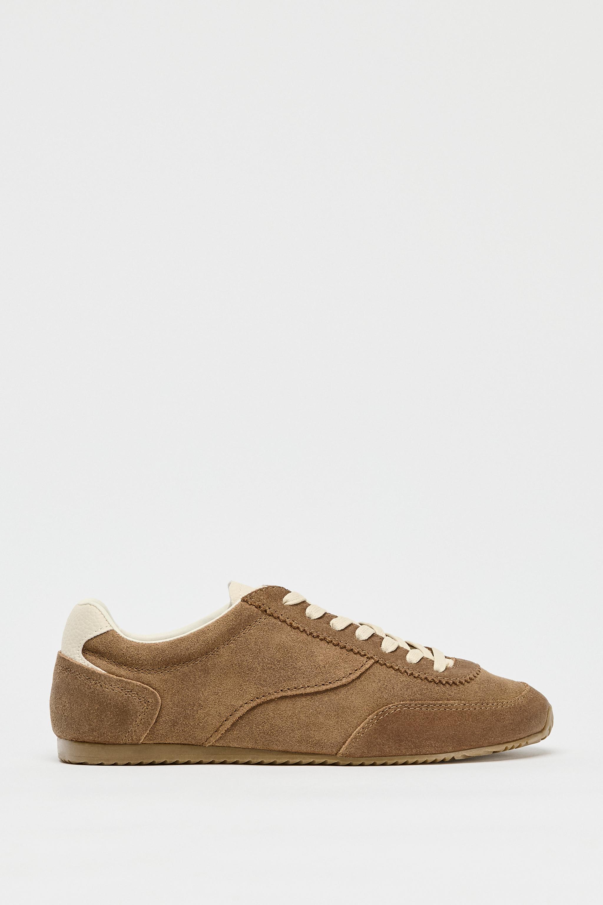 CONTRAST LEATHER SNEAKERS