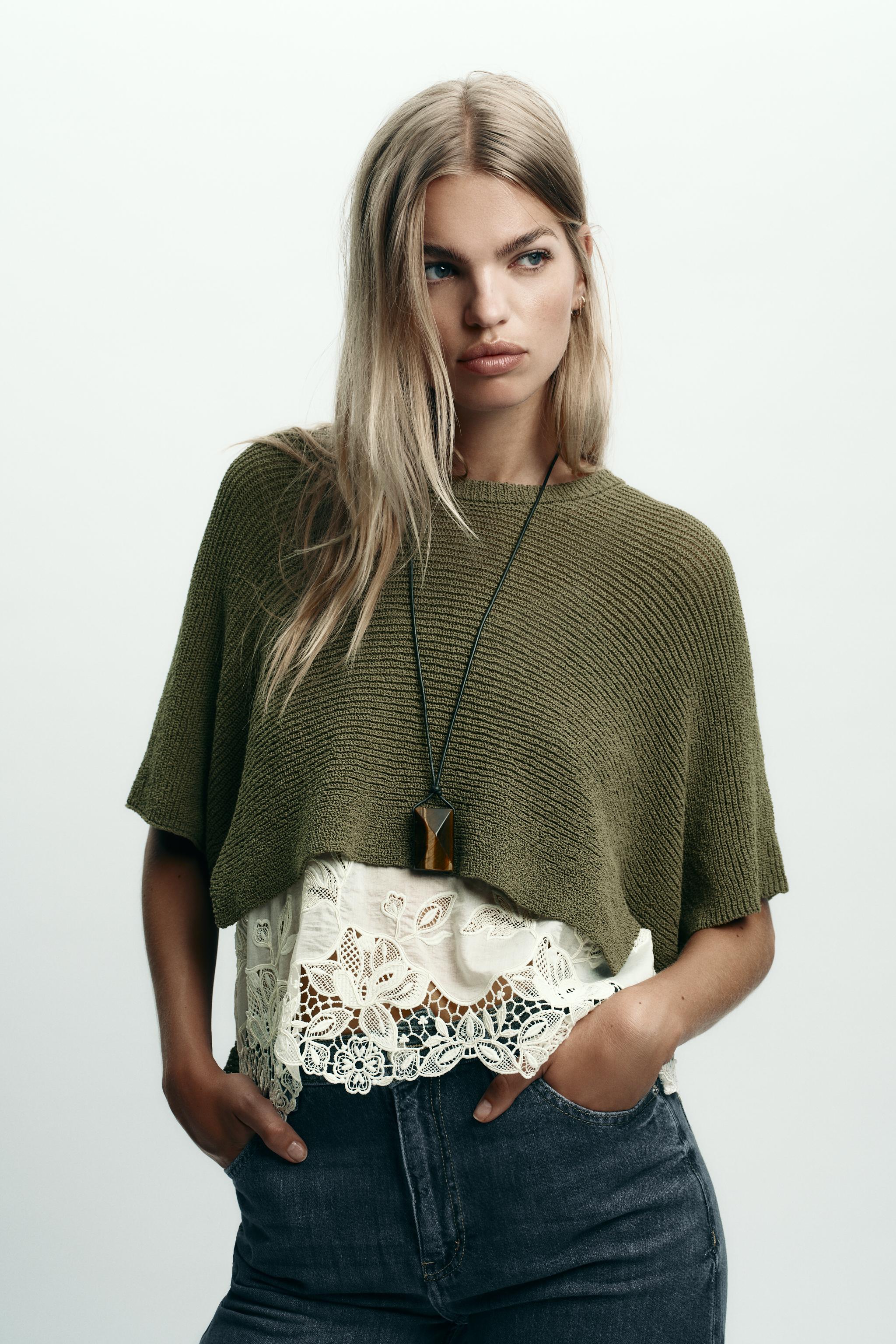 COMBINATION KNIT SWEATER