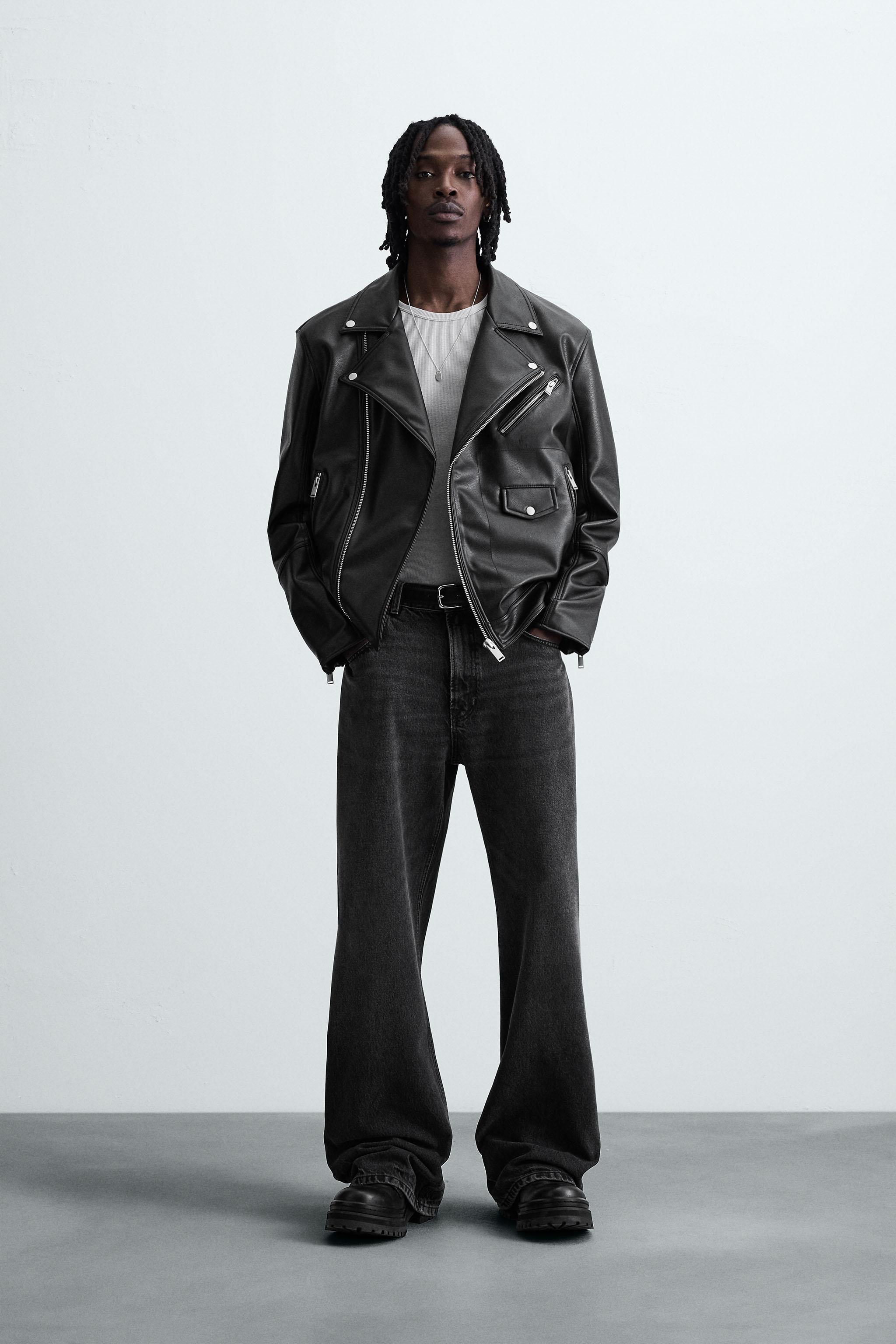 FAUX LEATHER BIKER JACKET