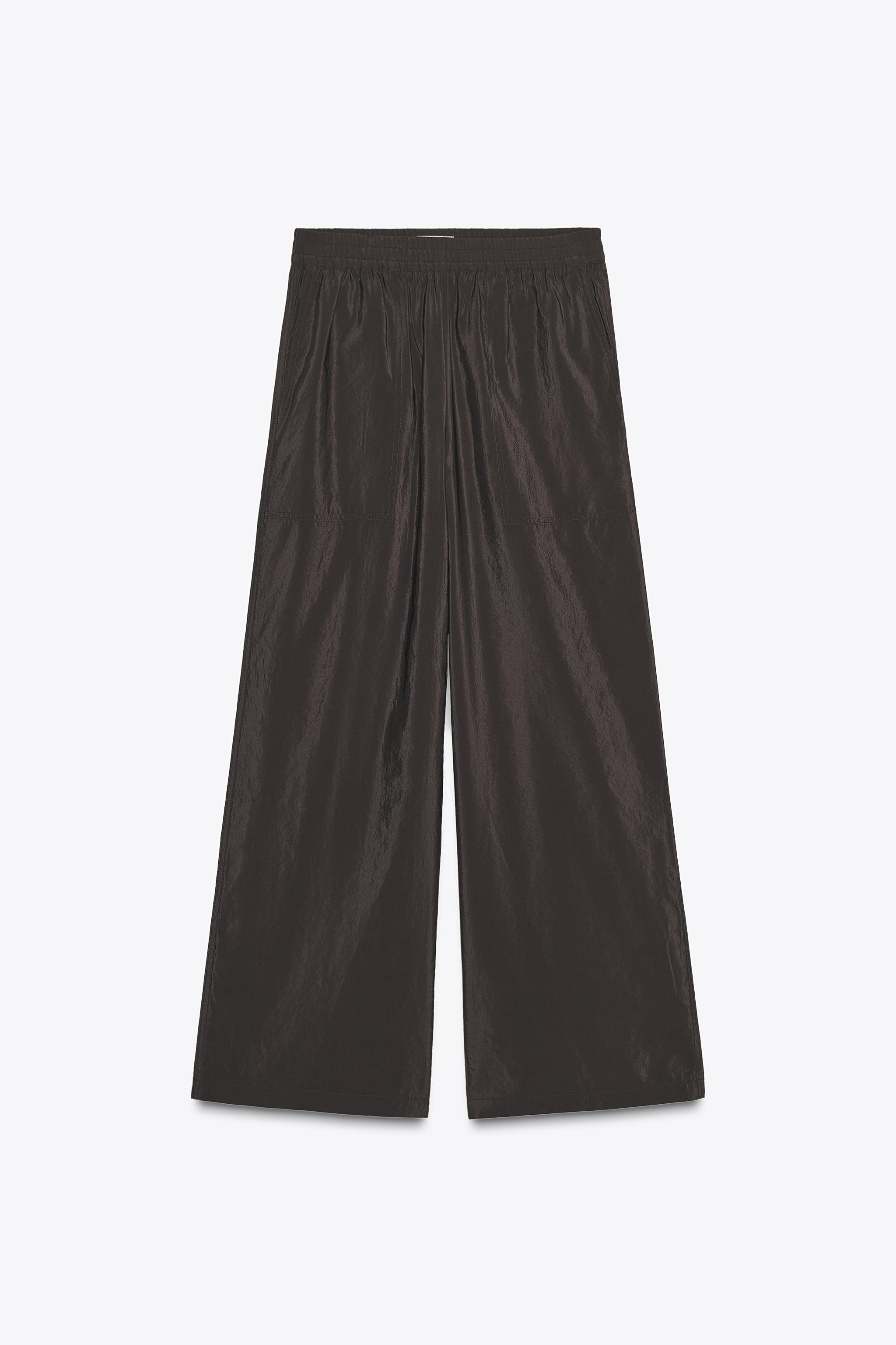WIDE LEG ELASTIC WAIST PANTS