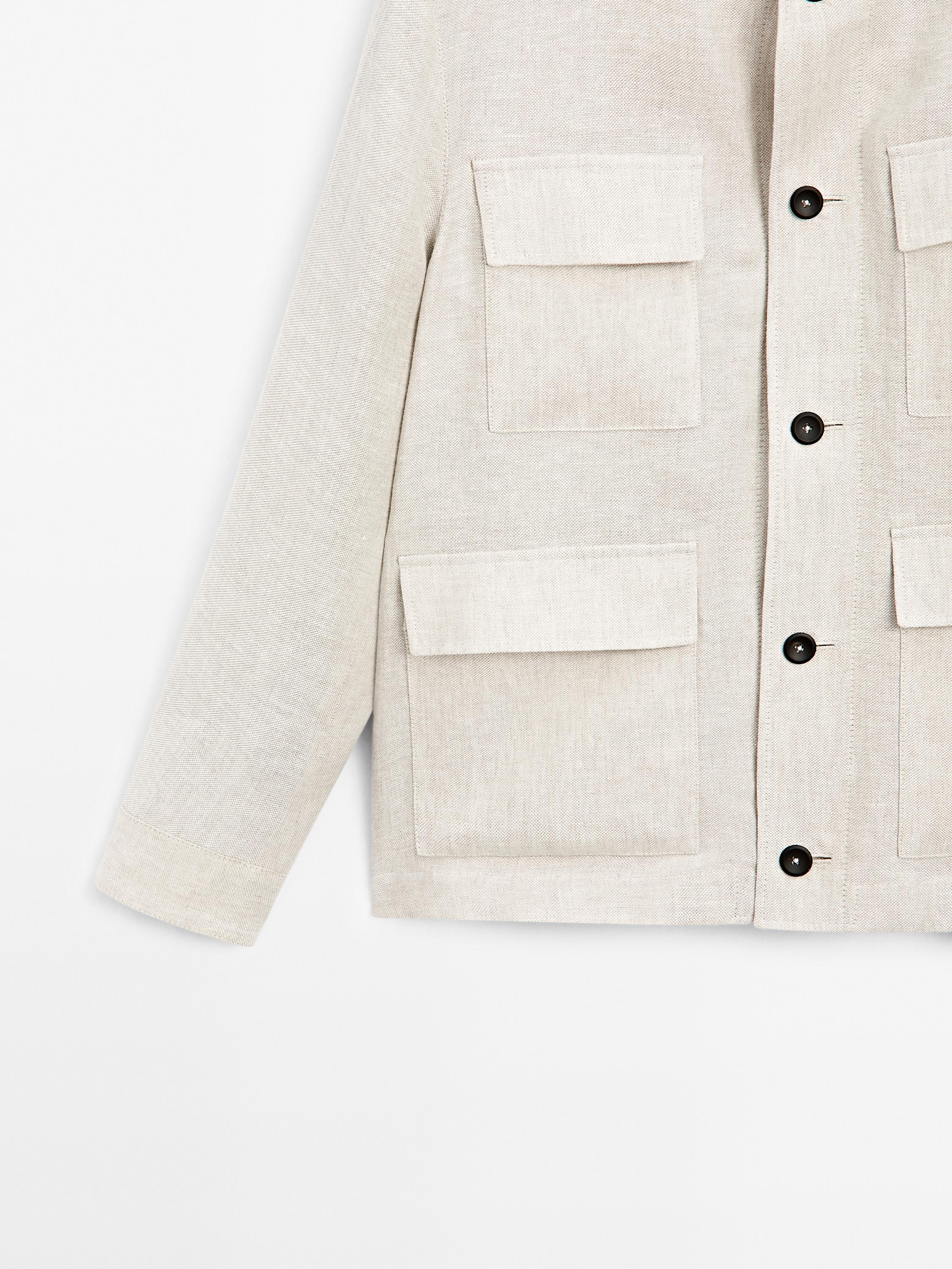 Total look linen overshirt