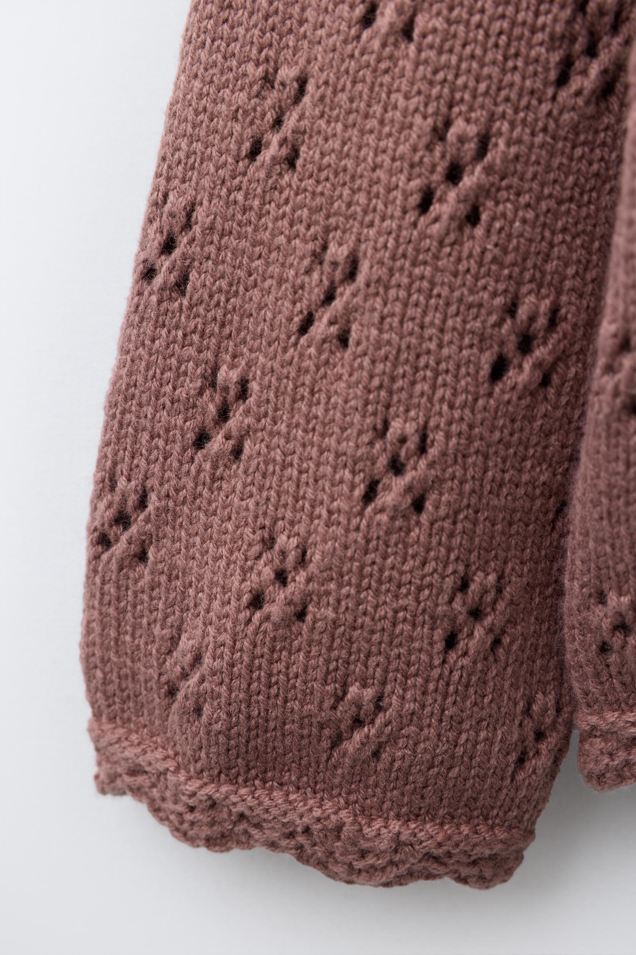 OPENWORK KNIT EMBROIDERED SWEATER