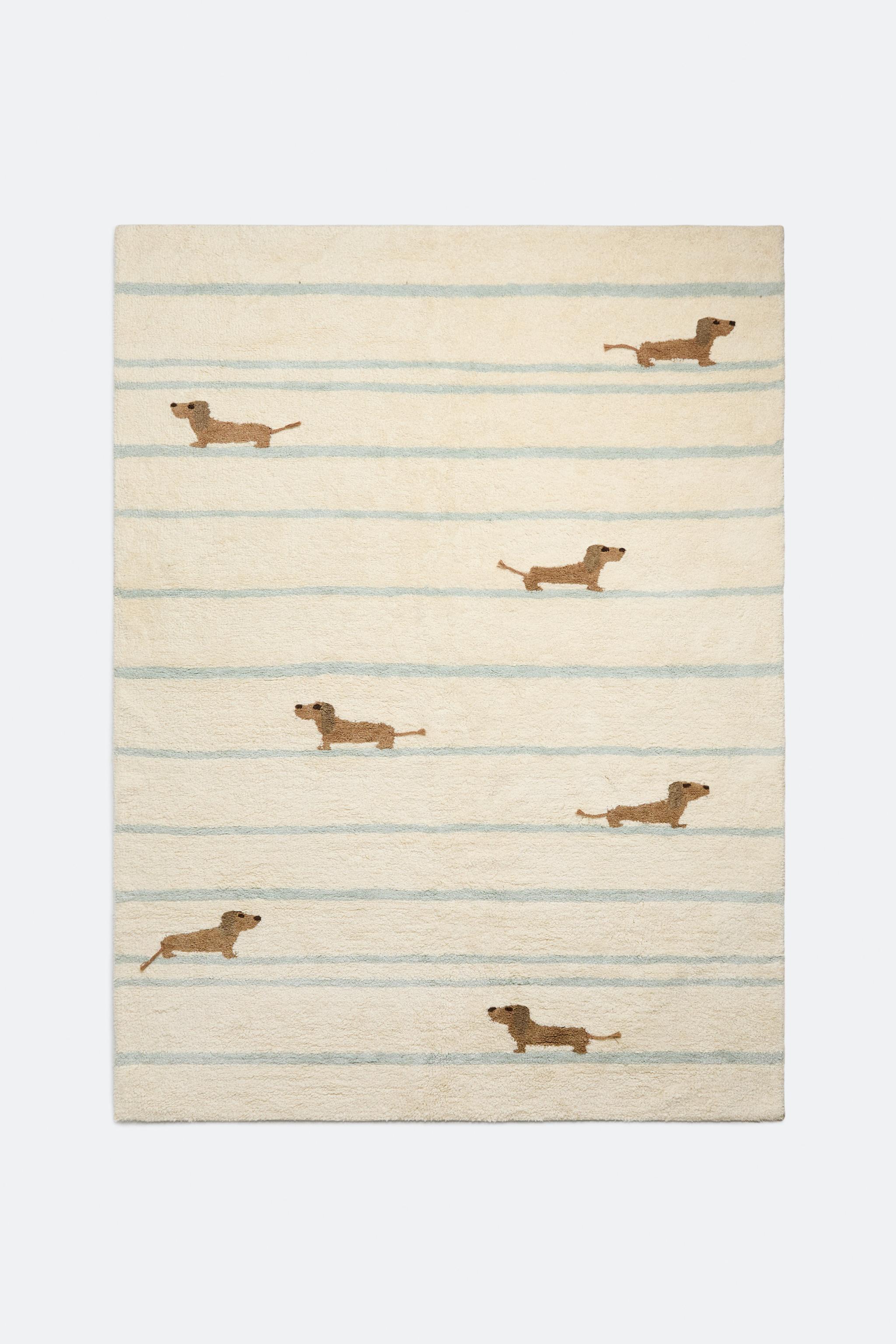 CHILDREN'S COTTON DOG AREA RUG