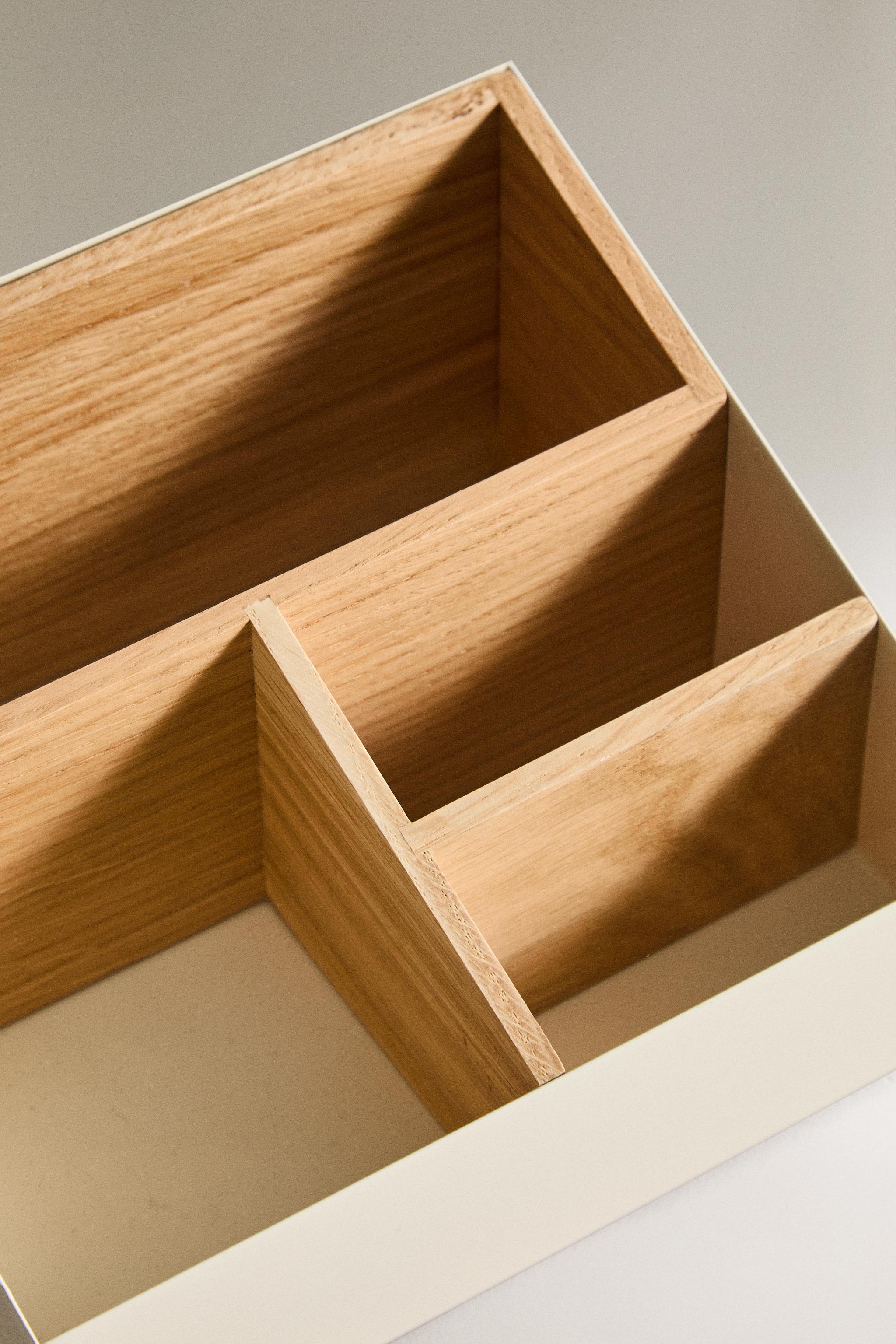 WOOD AND METAL ORGANIZER BOX