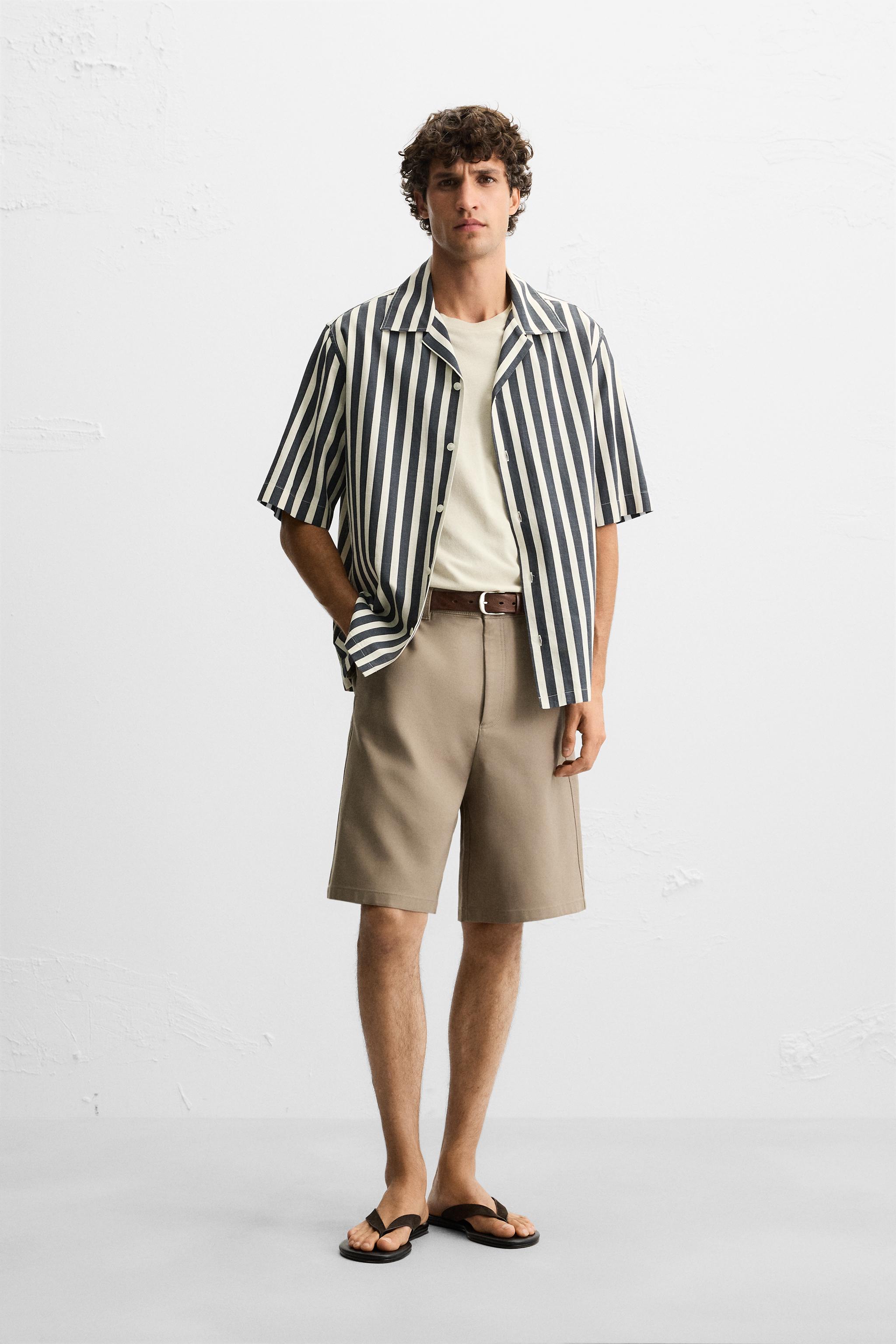 TEXTURED WEAVE STRIPED SHIRT