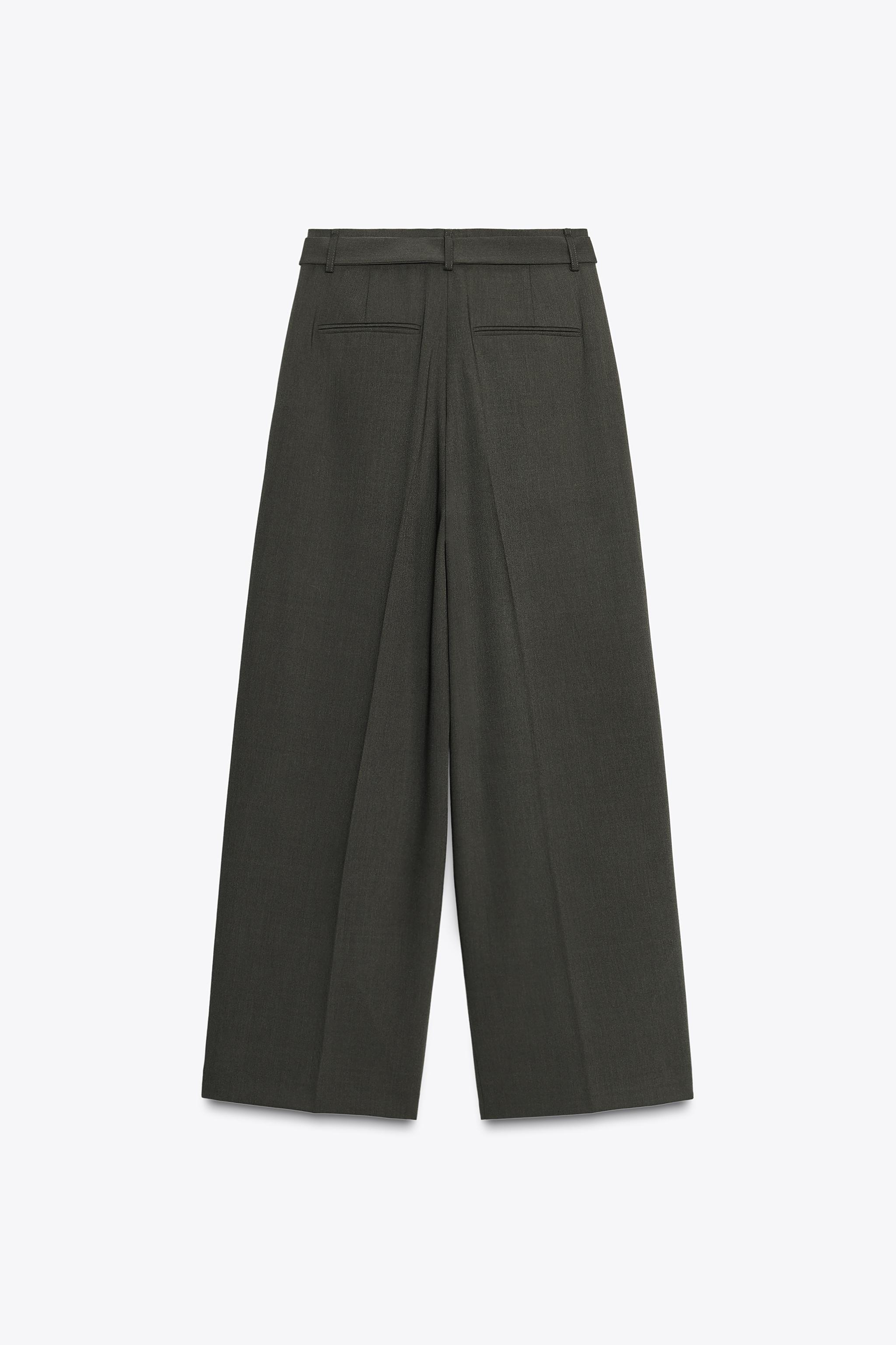 PLEATED BELTED PANTS