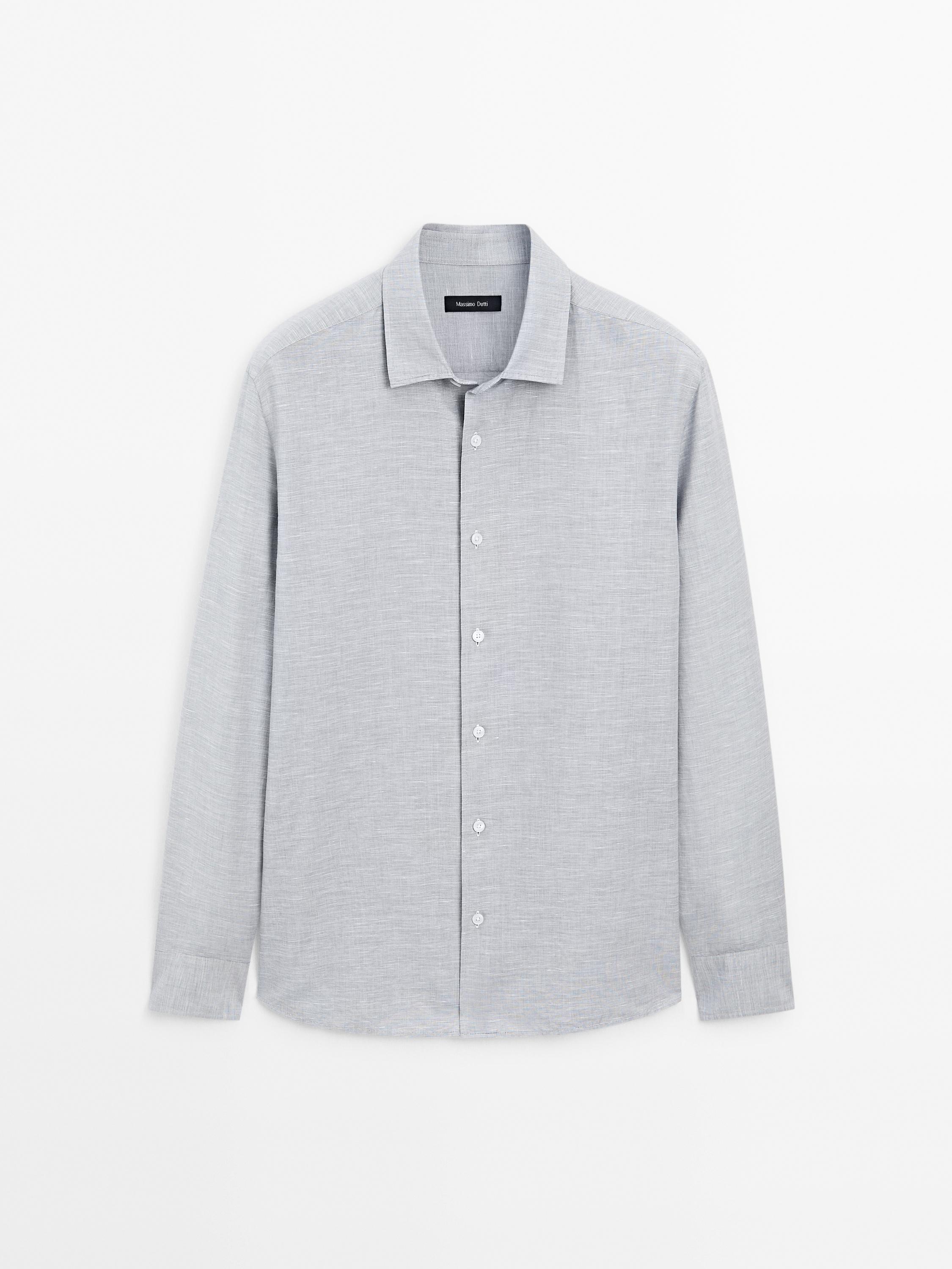 Regular fit flecked shirt